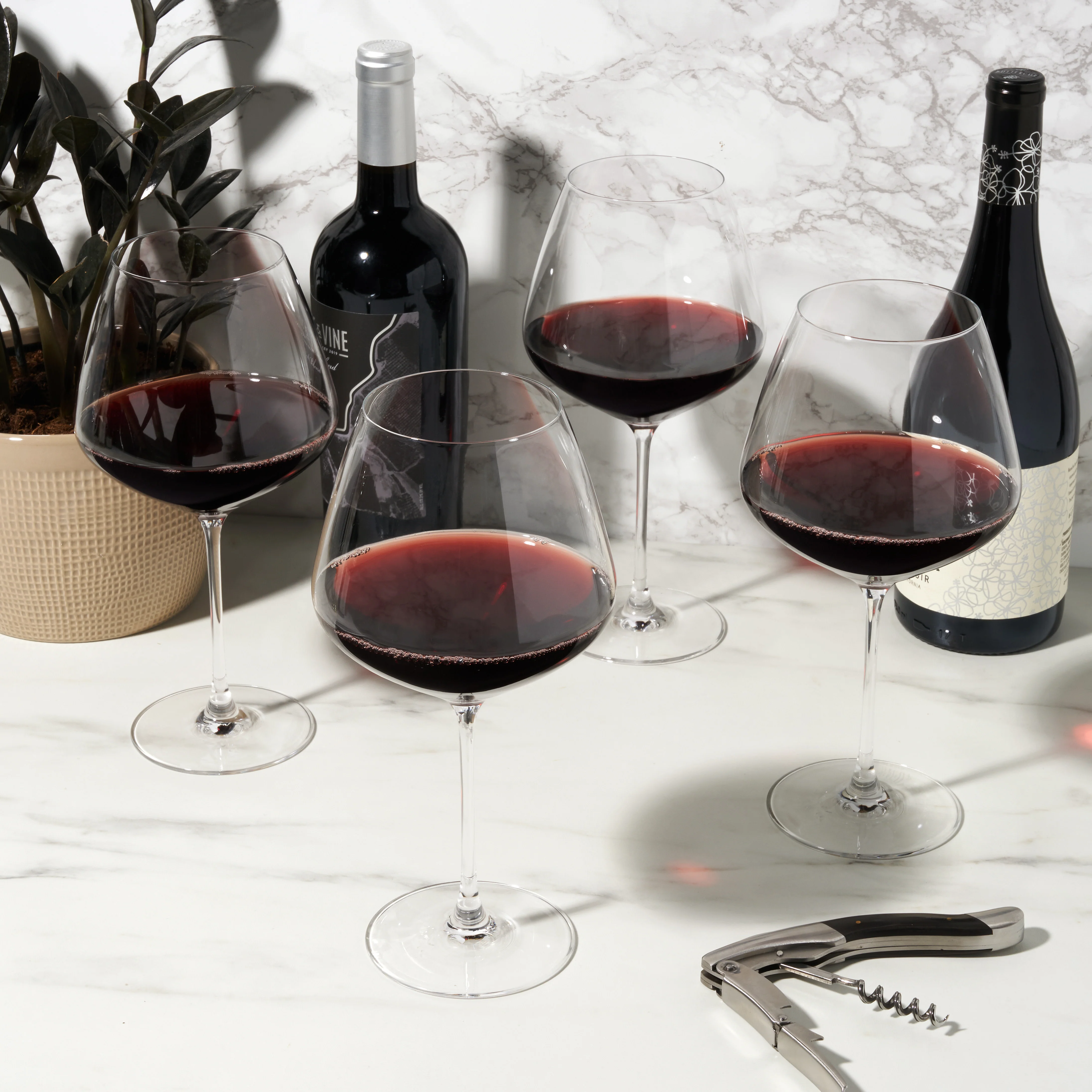 Reserve Inez Crystal Burgundy Glasses Set of 4 - Image 2