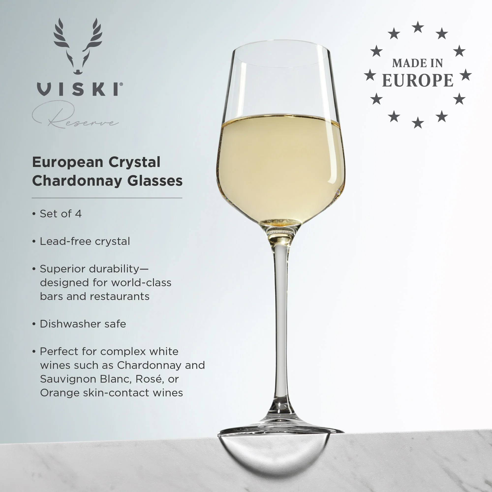 Reserve Inez Crystal Chardonnay Glasses Set of 4 - Image 5