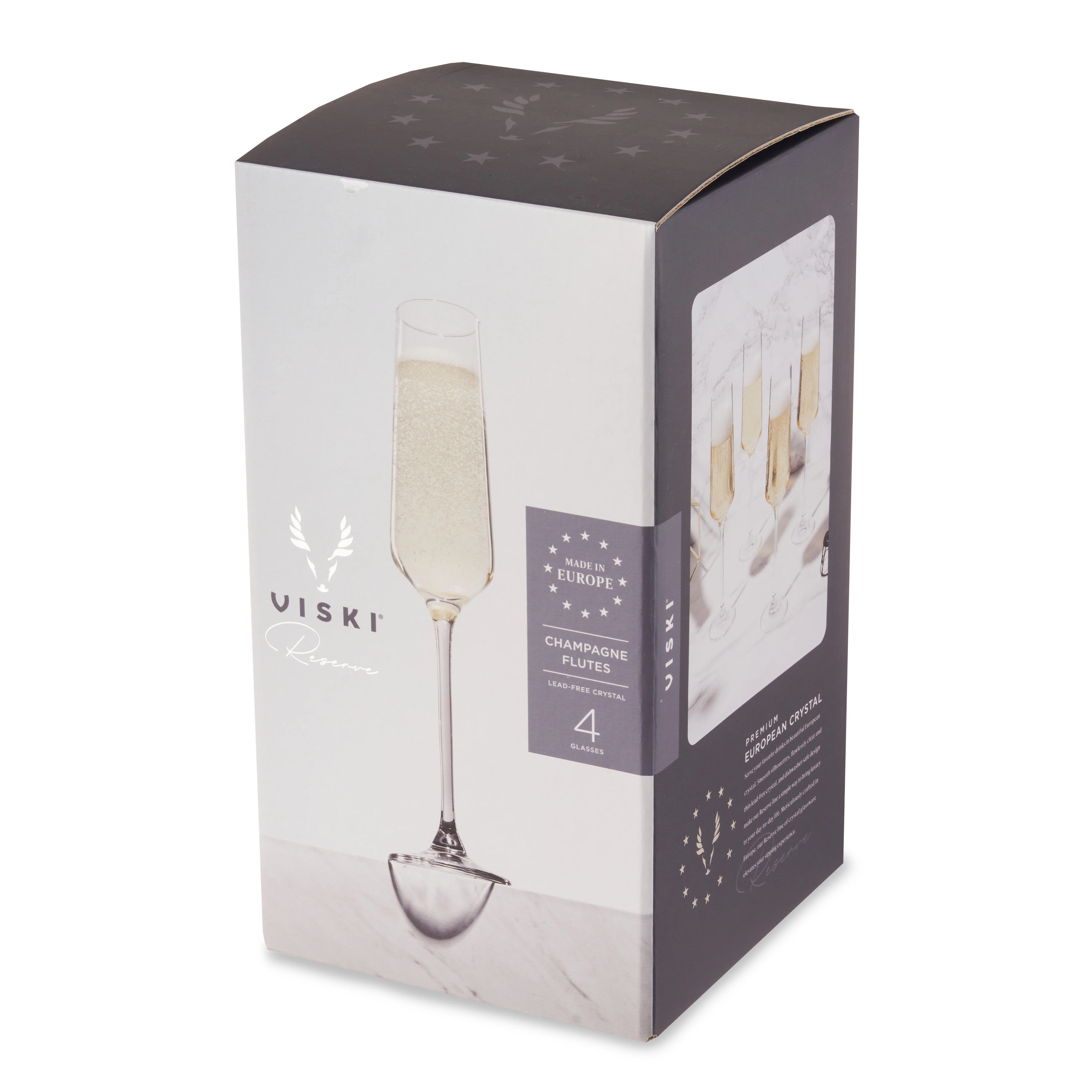 Reserve Inez Crystal Champagne Flutes Set of 4 - Image 7