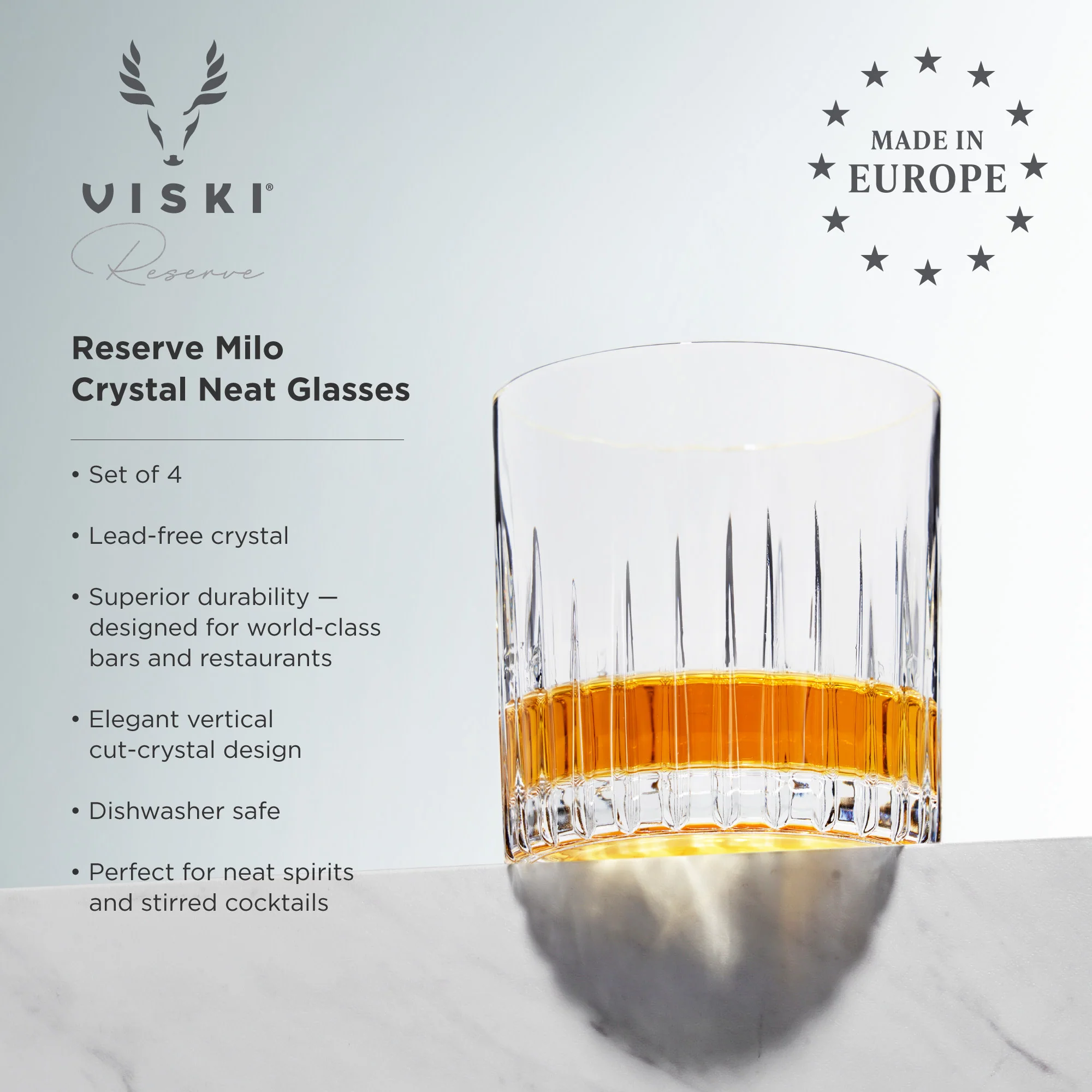 Reserve Milo Crystal Neat Glasses, Set of 4 - Image 5