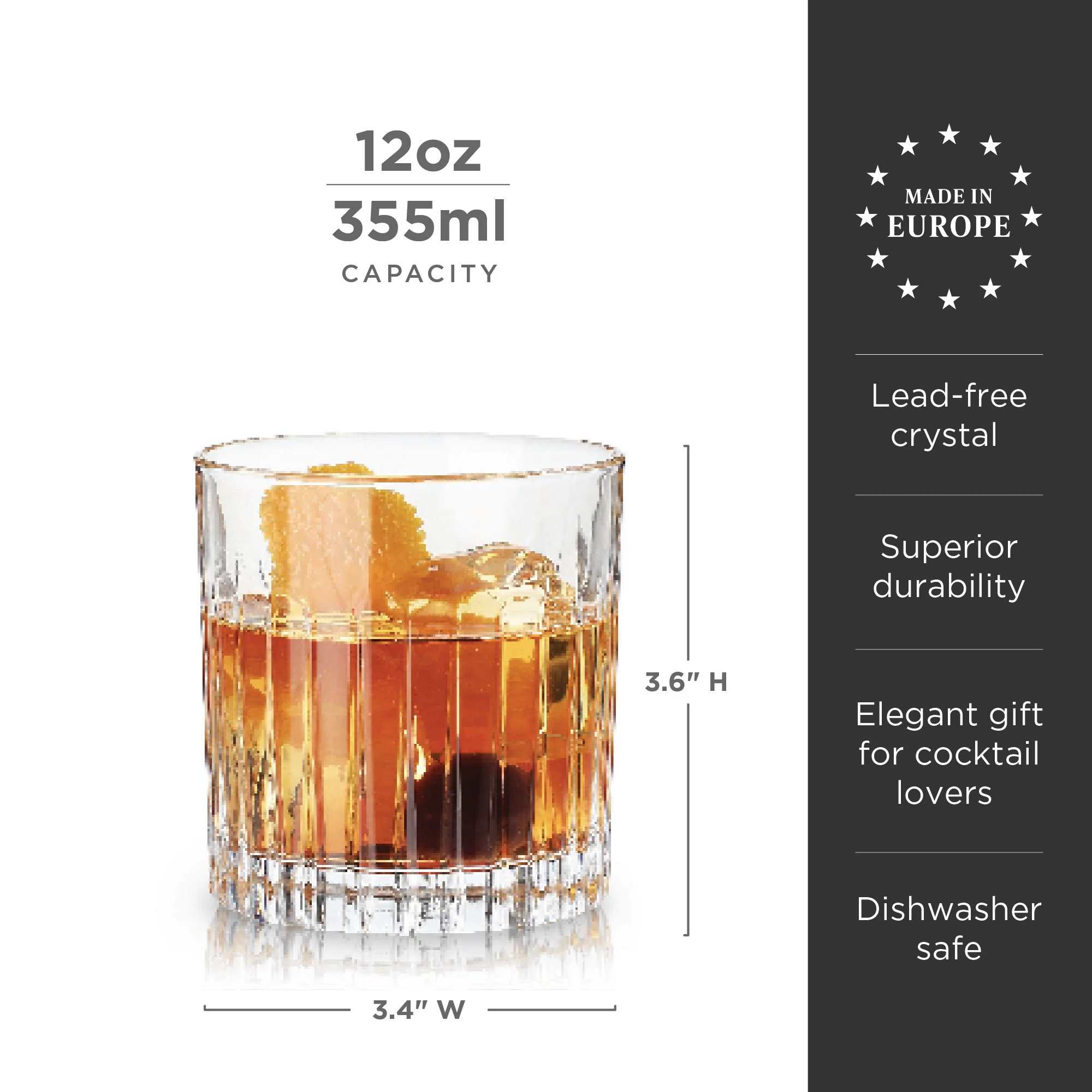 Reserve Milo Crystal Rocks Glasses Set of 4 - Image 6