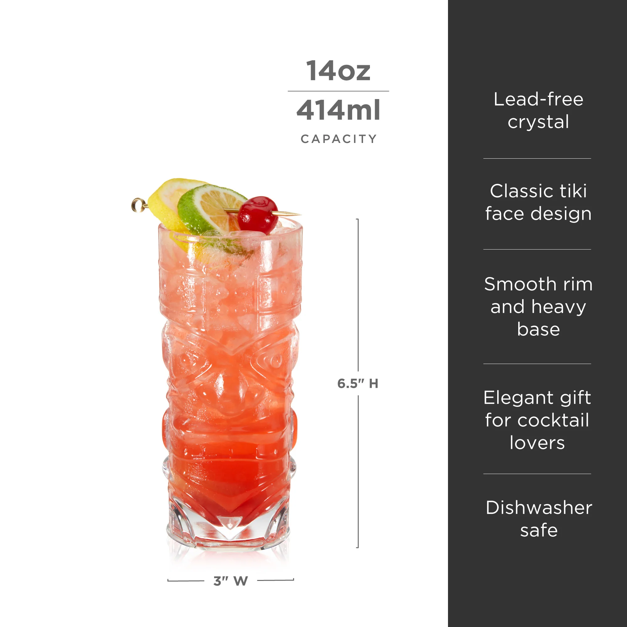 Pacific Crystal Tiki Glasses Set of 2 - Image 6