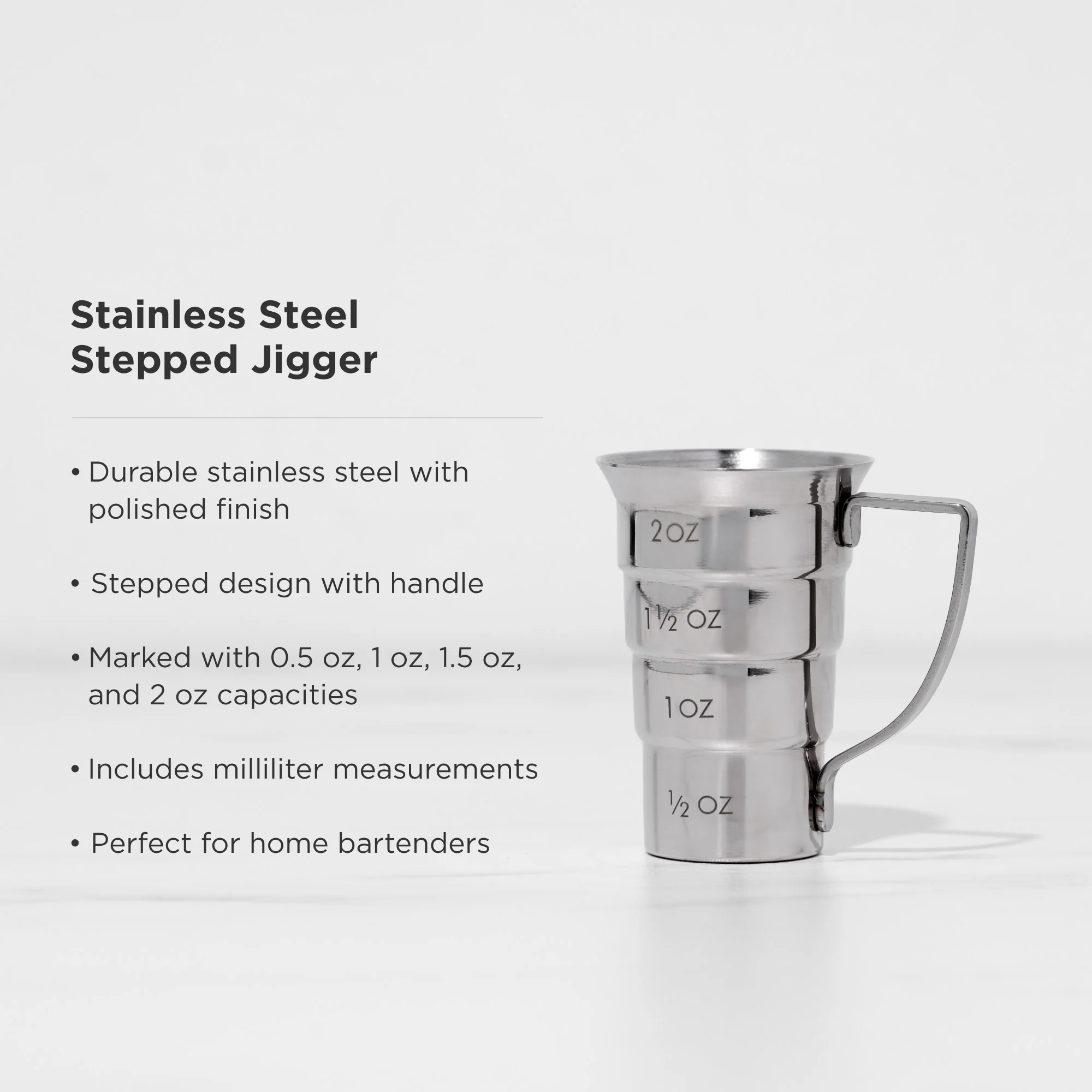 Harrison Stainless Steel Stepped Jigger - Image 5