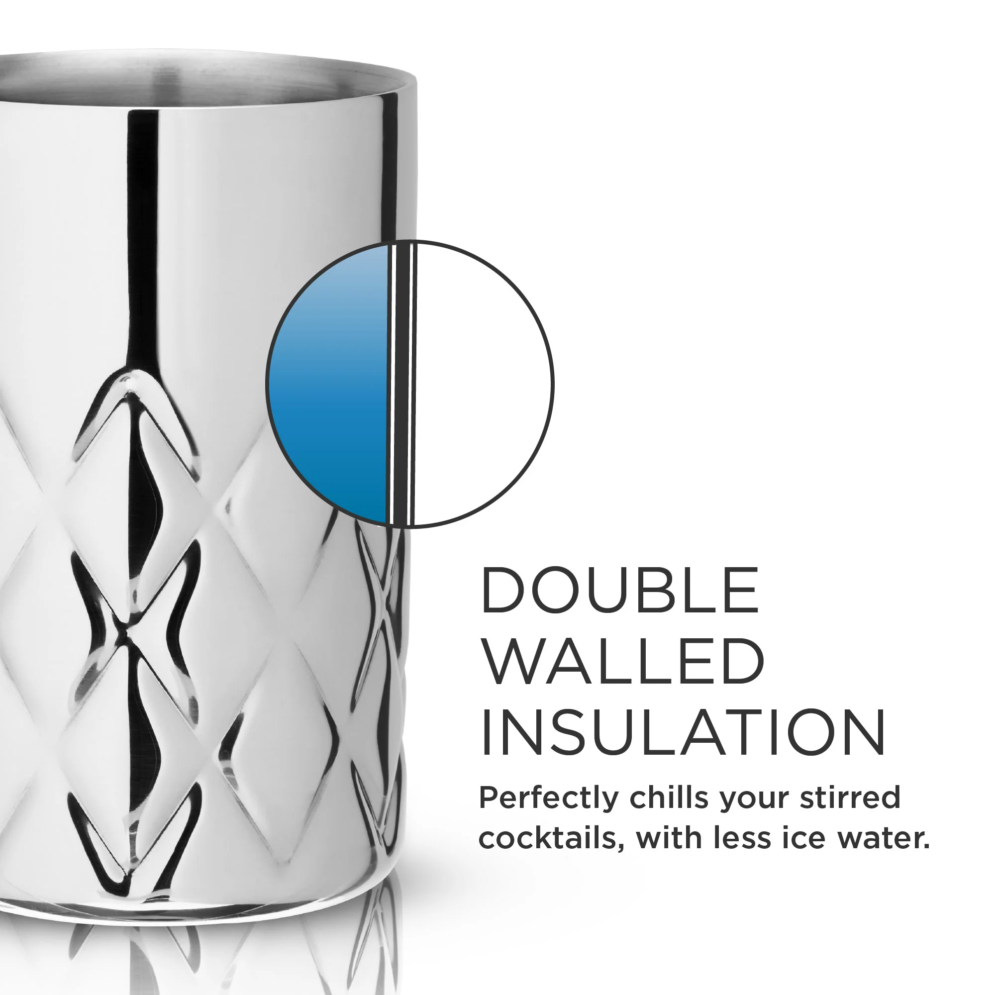 Harrison Stainless Steel Double-Walled Mixing Glass - Image 5