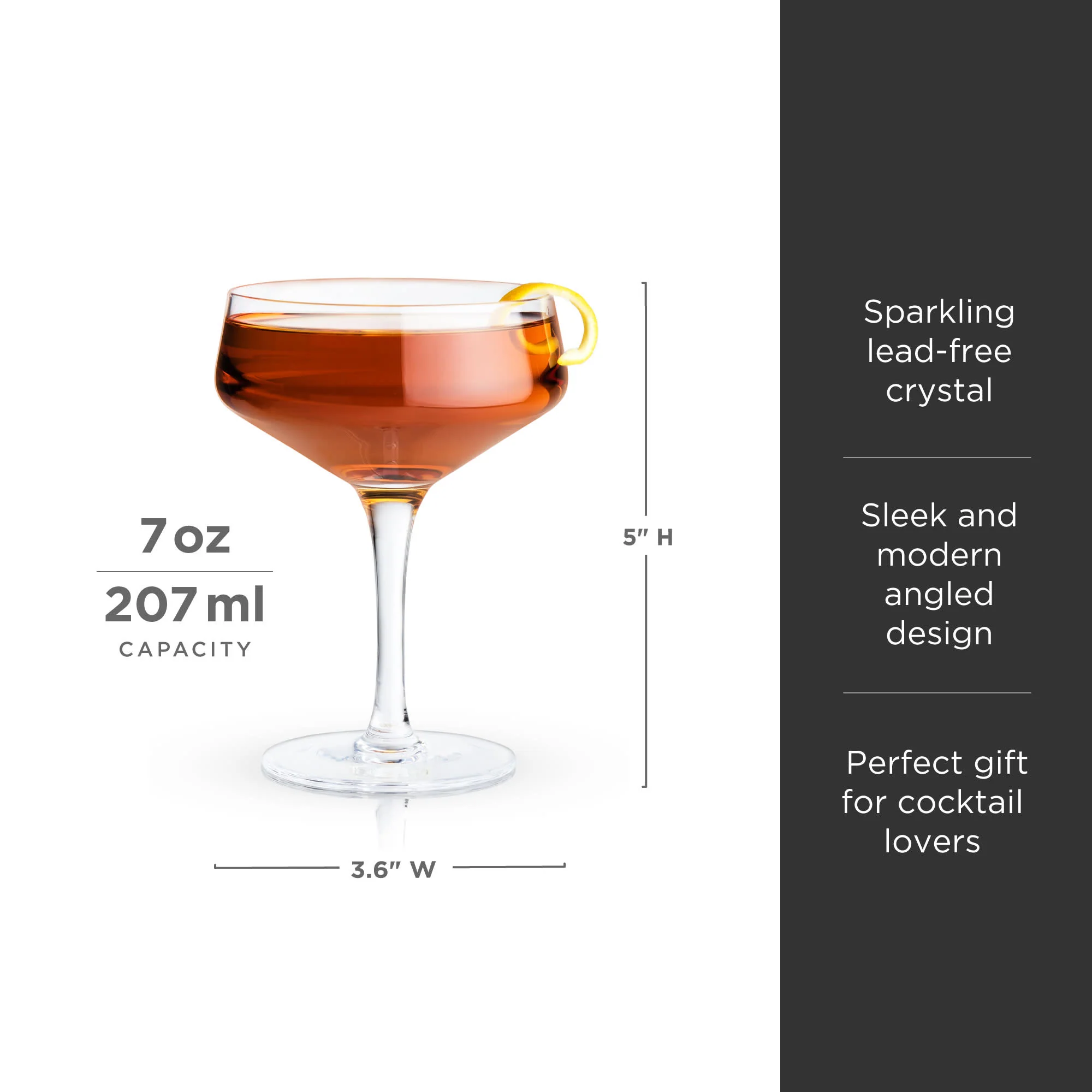 Raye Angled Crystal Coupe Glasses Set of 2 - Image 6