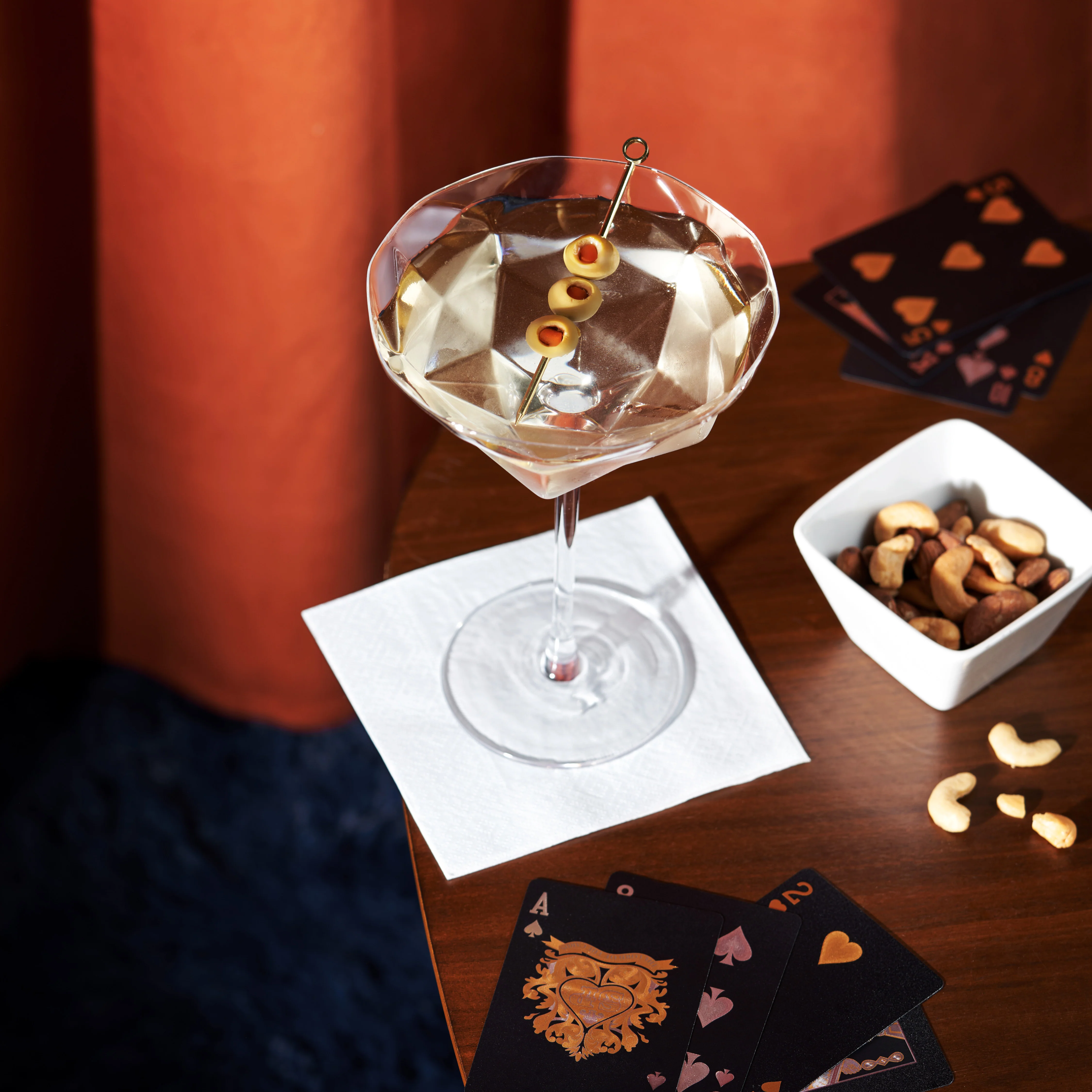 Seneca Faceted Crystal Martini Glasses Set of 2 - Image 2