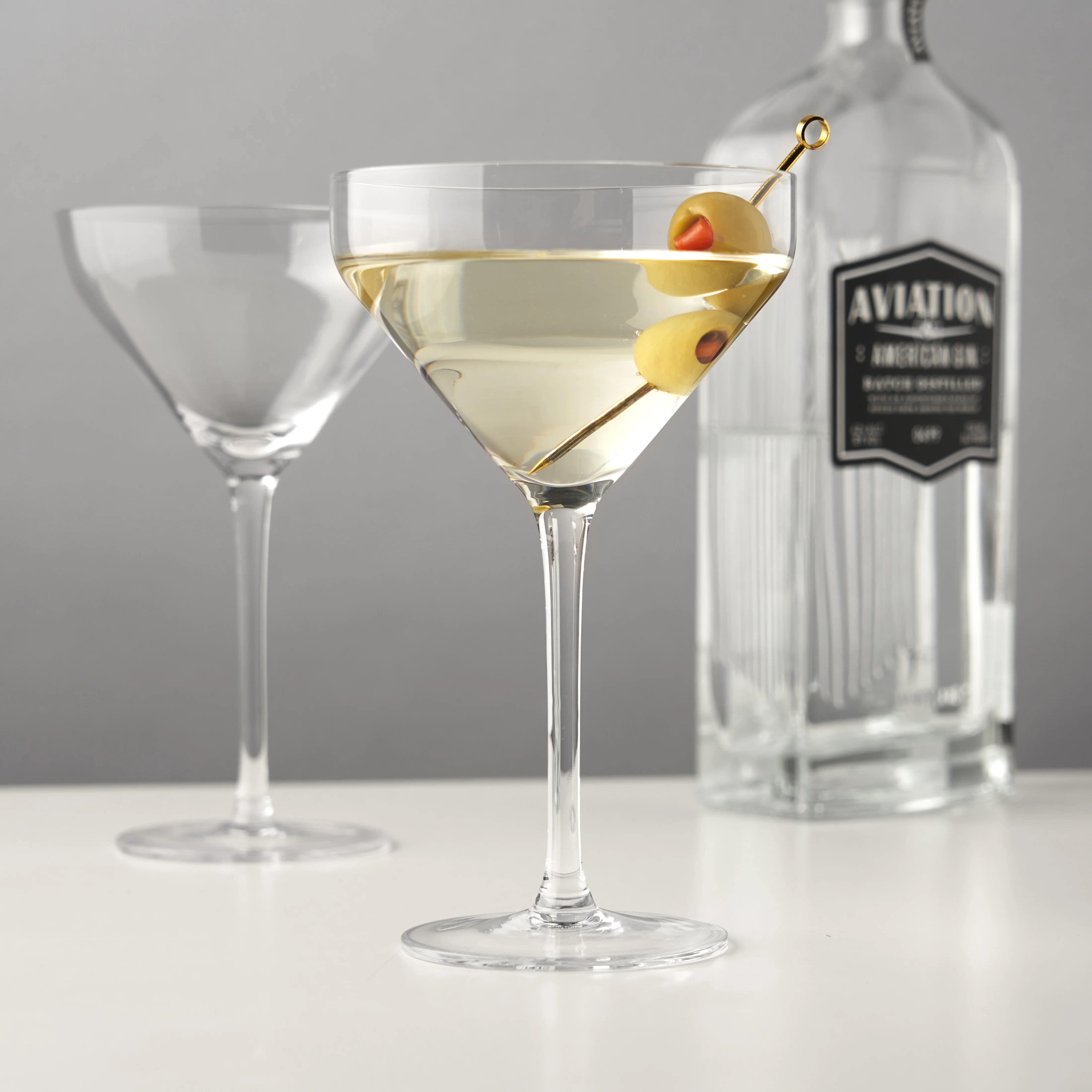 Raye Angled Crystal Martini Glasses Set of 2 - Image 2