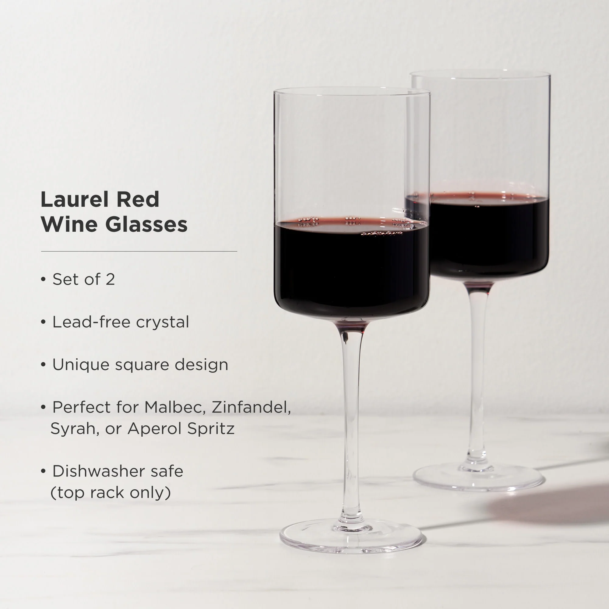 Laurel Crystal Red Wine Glasses Set of 2 - Image 5
