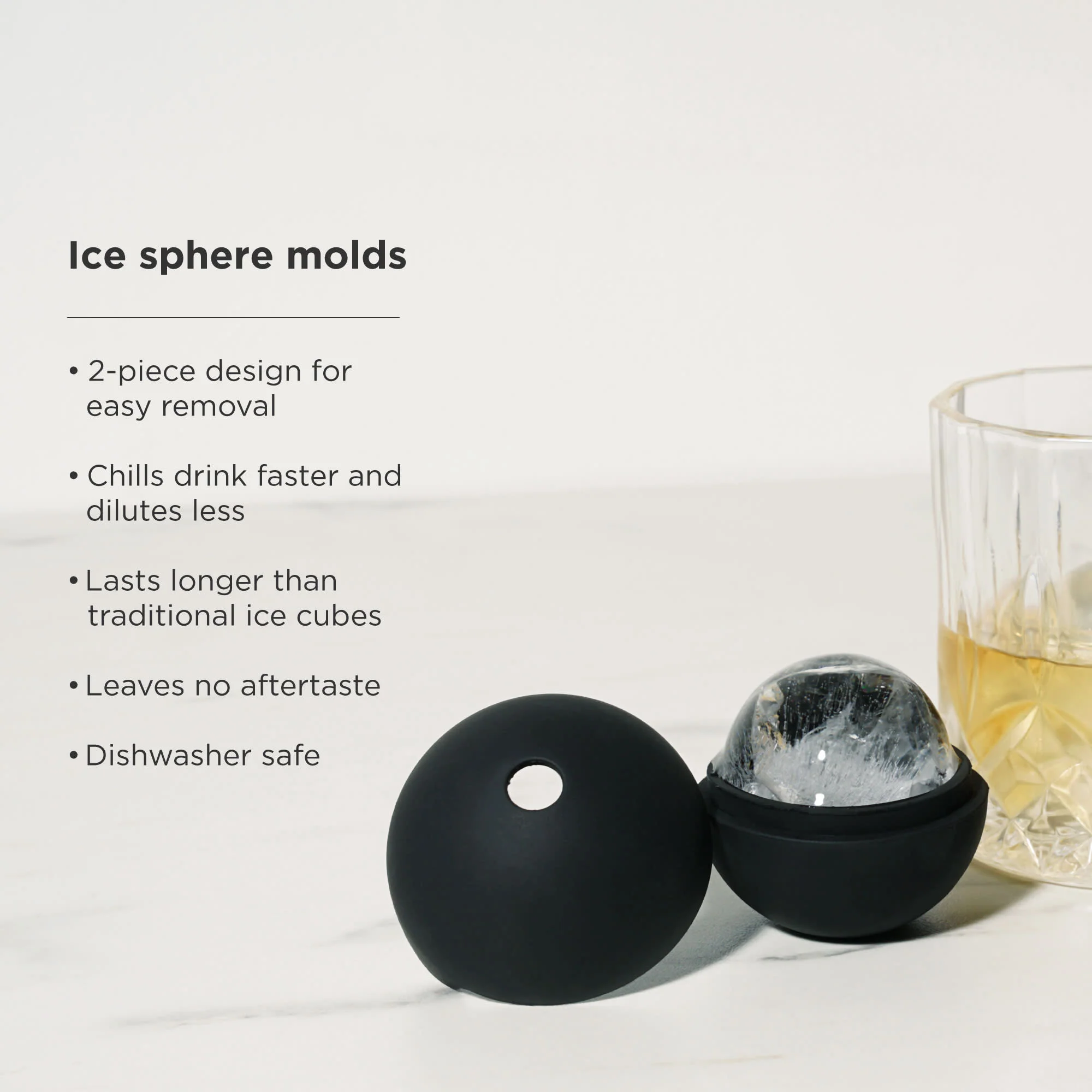 8-Piece Ice Sphere Mold and Crystal Rocks Glass Gift Set - Image 6