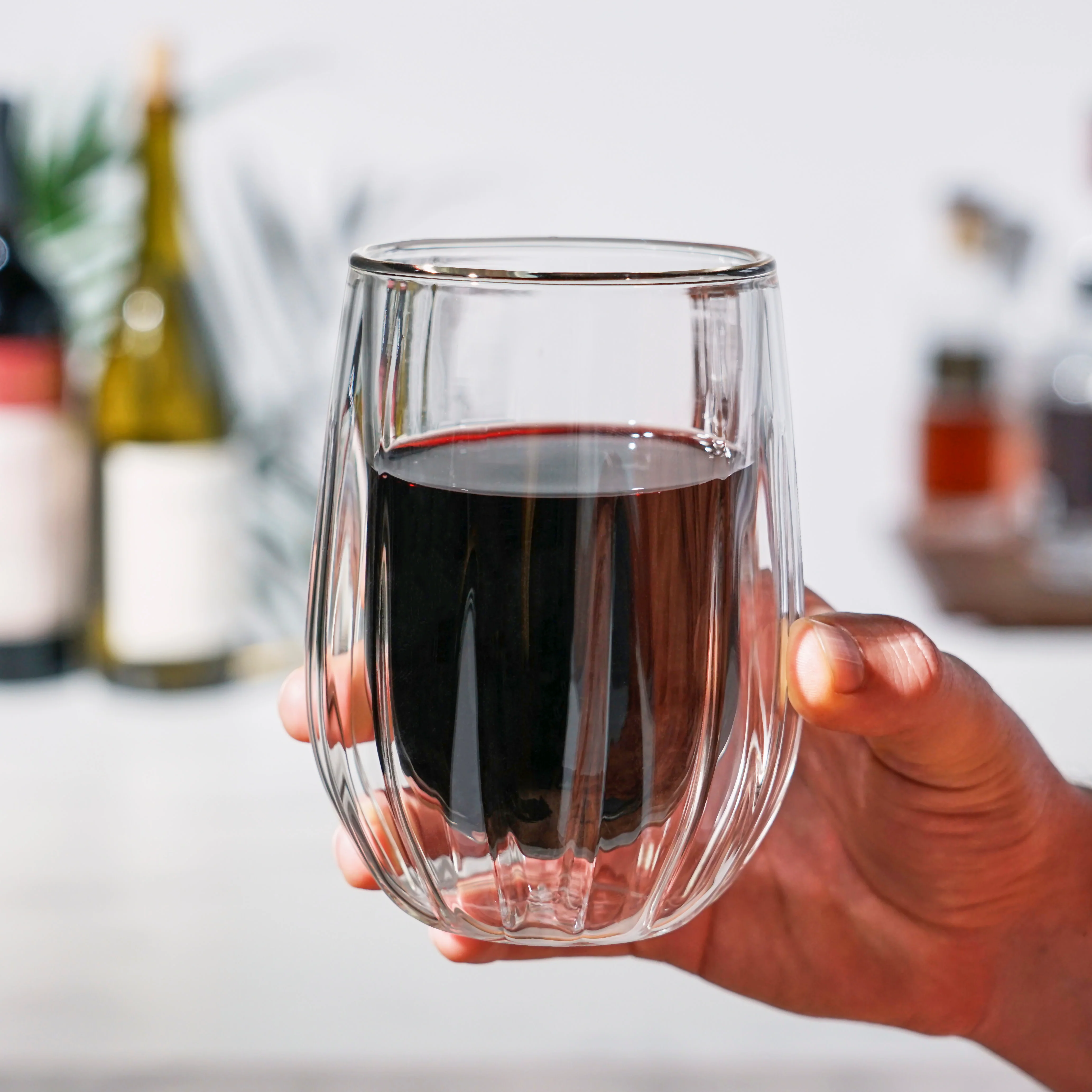 Double-Walled Stemless Wine Glasses Set of 2 - Image 2