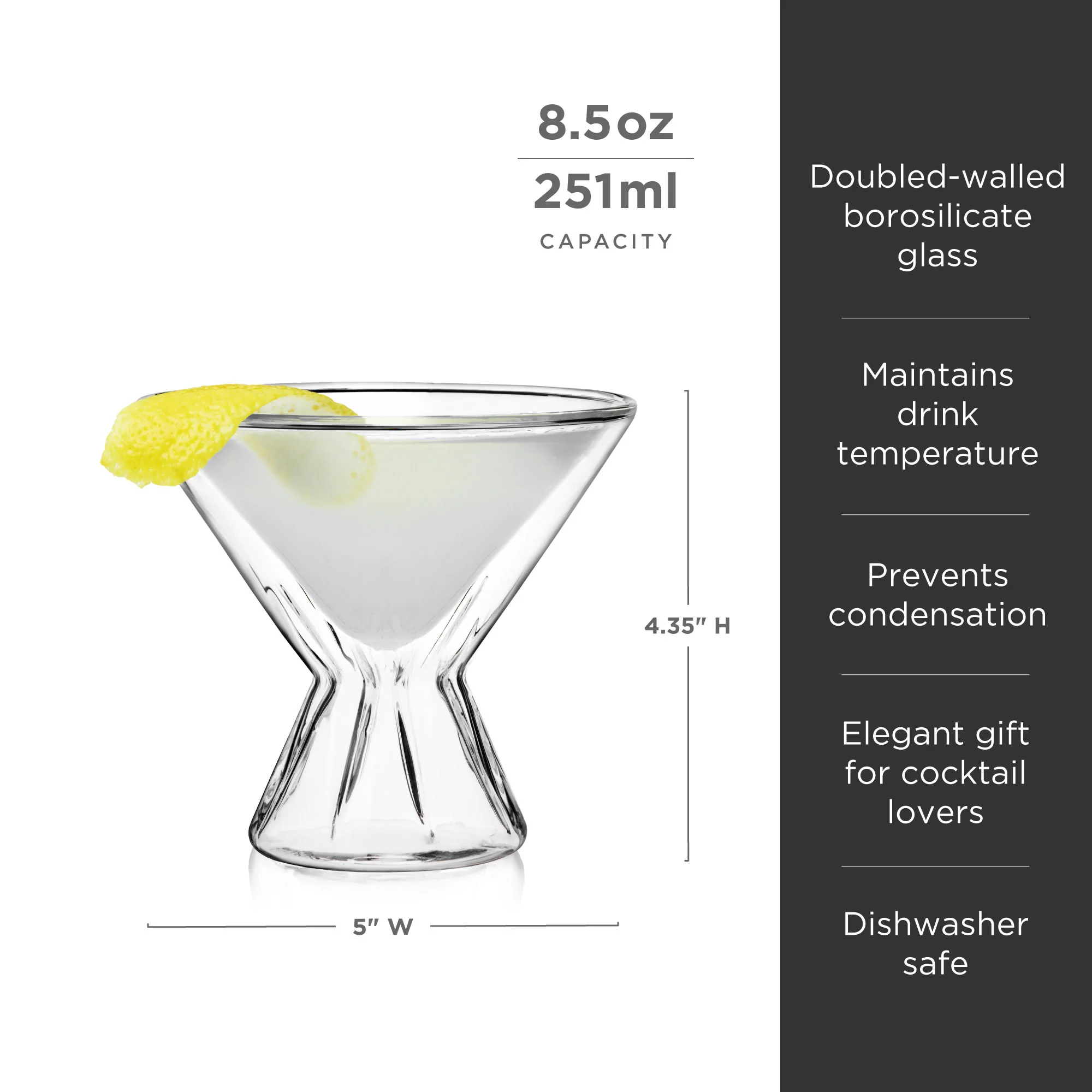 Double Walled Martini Glasses - Image 6