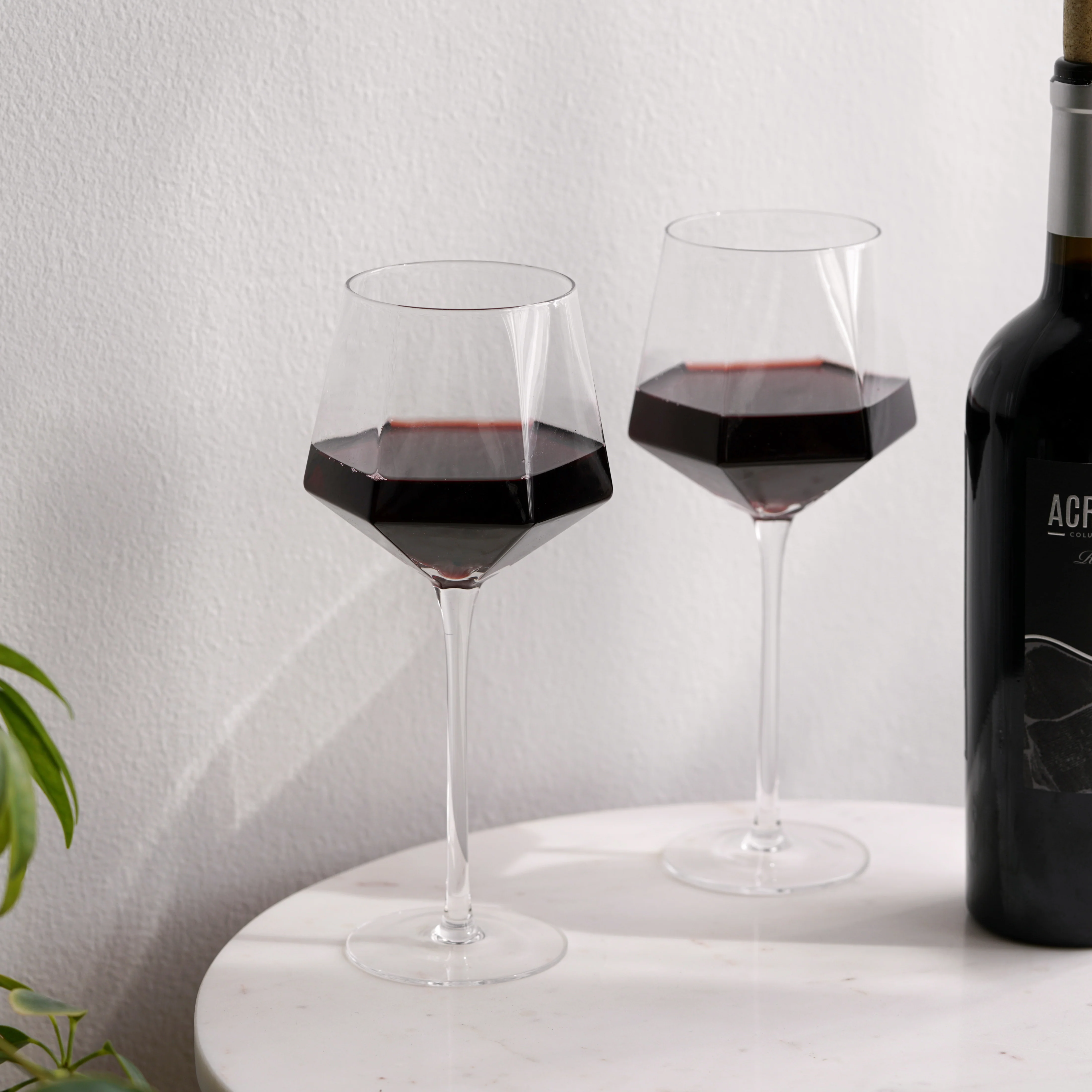 Seneca Diamond Crystal Wine Glasses Set of 2 - Image 2
