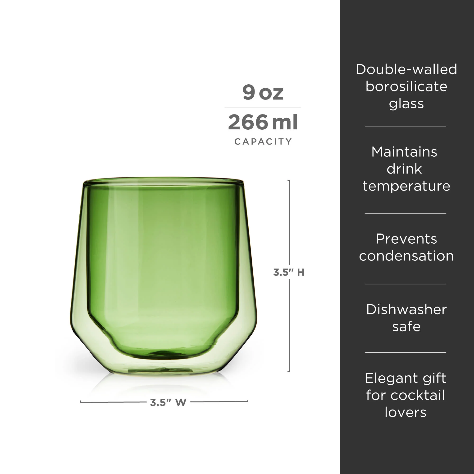 Aurora Double-Walled Tumblers in Green Set of 2 - Image 6
