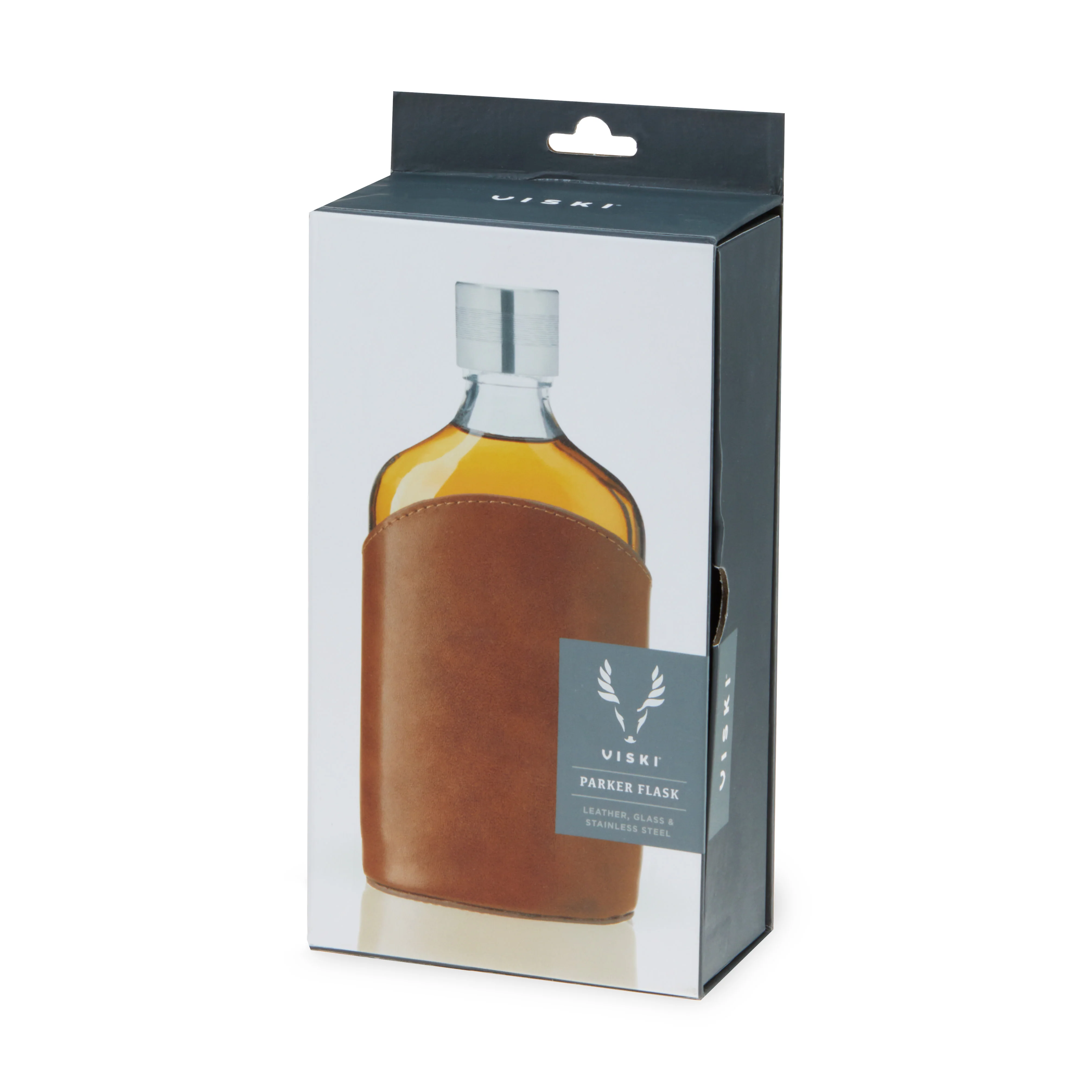 Parker Leather-Wrapped Glass Flask - Image 7
