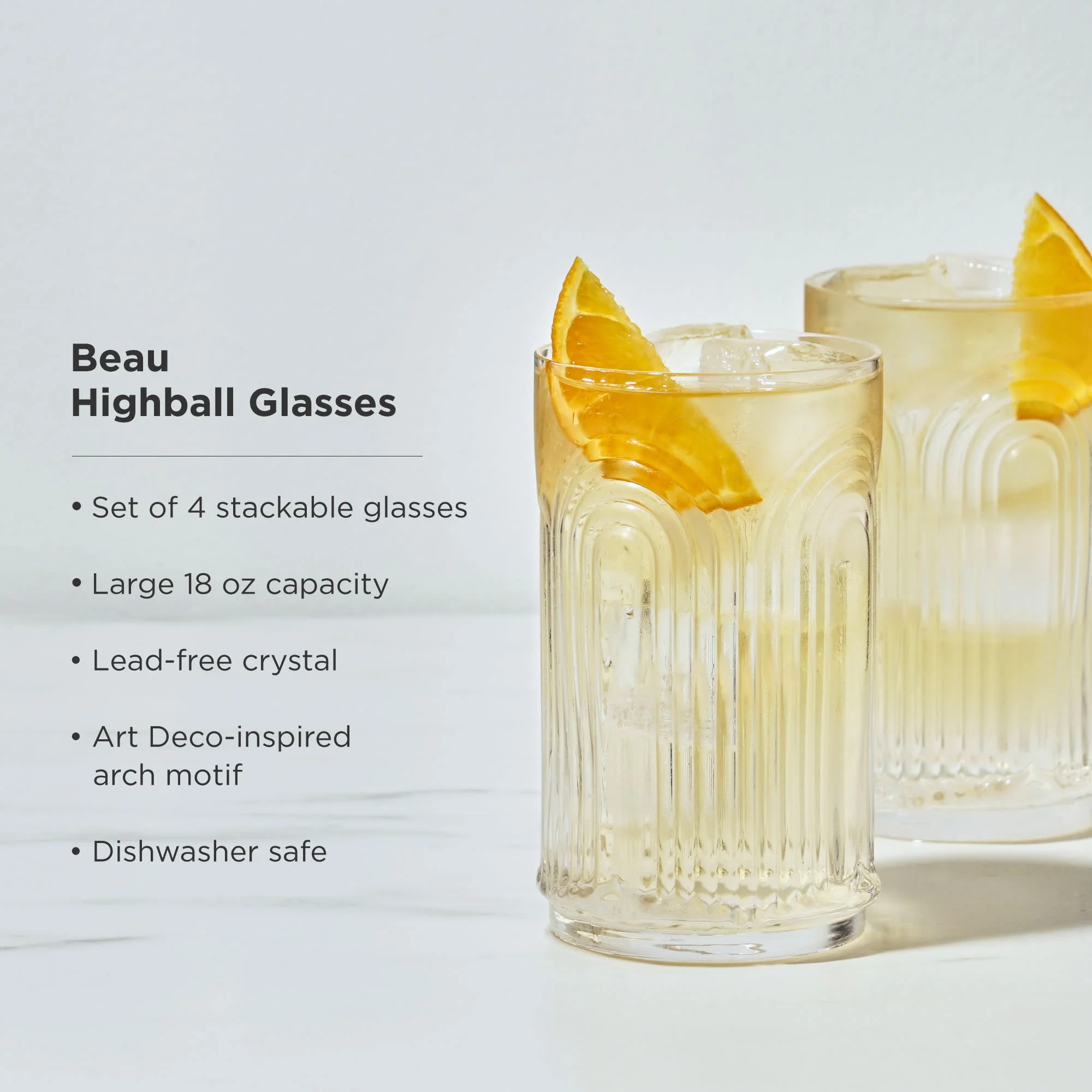 Beau Highball Glasses, Set of 4 - Image 5