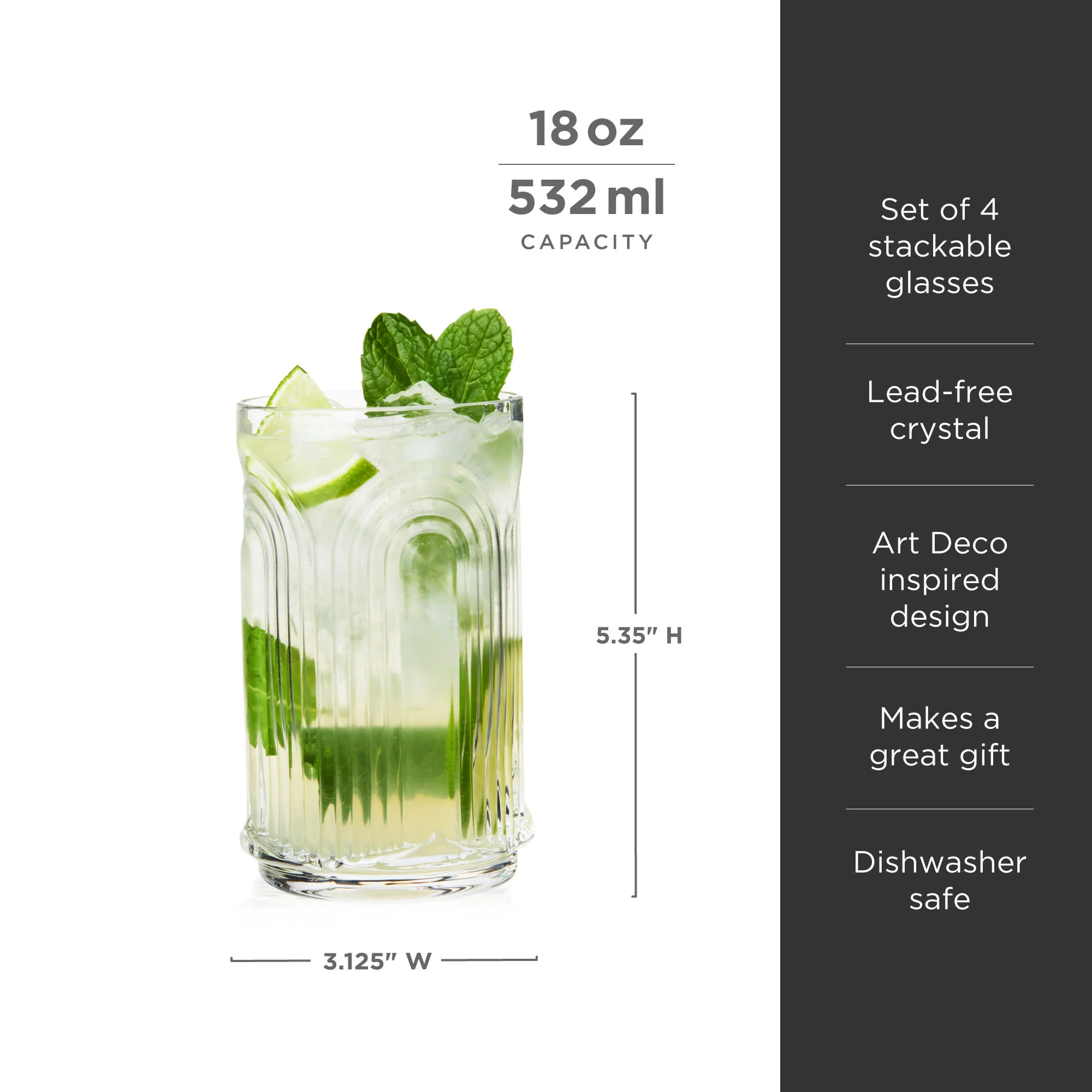 Beau Highball Glasses, Set of 4 - Image 6