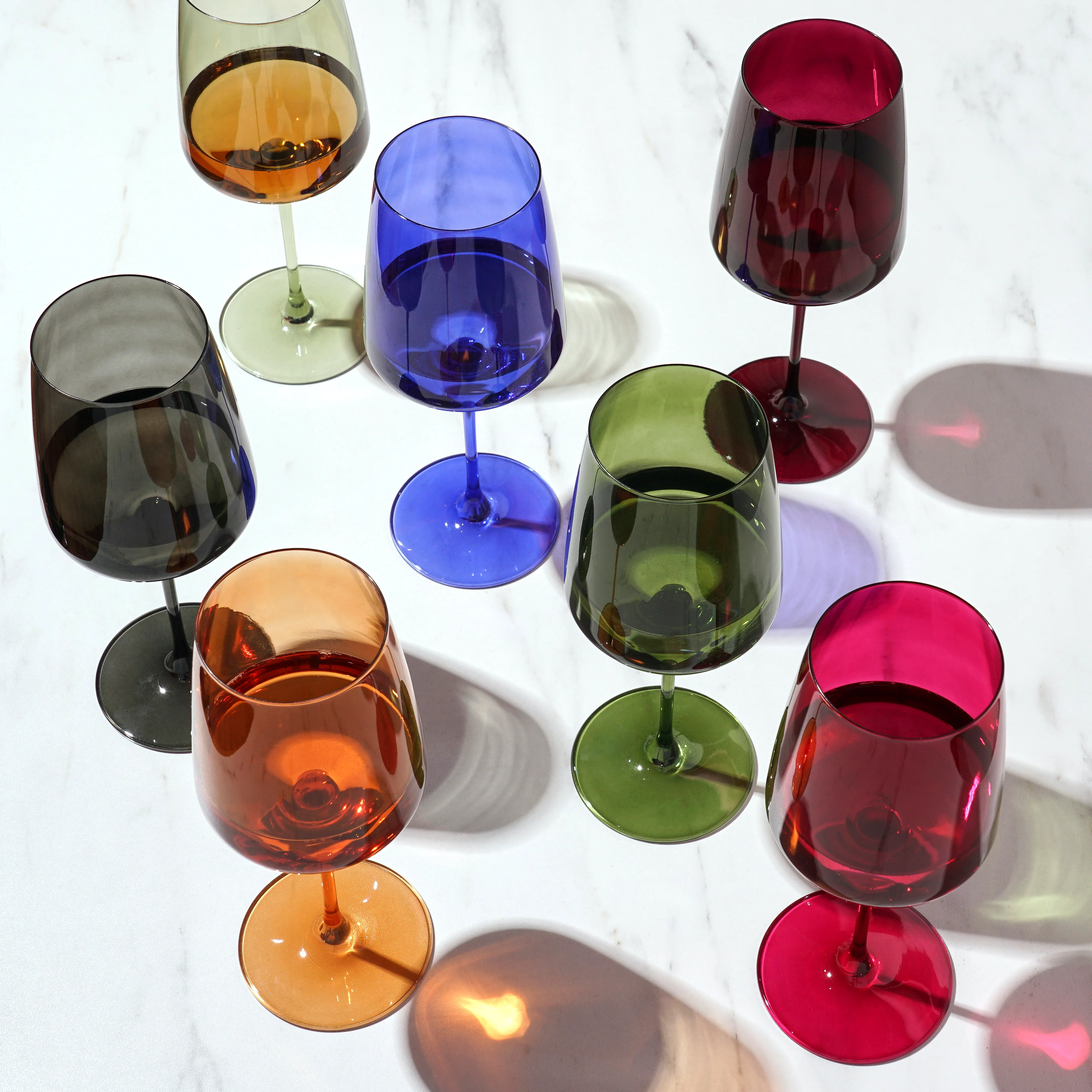 Reserve Nouveau Crystal Wine Glasses in Seaside Set of 4 - Image 2