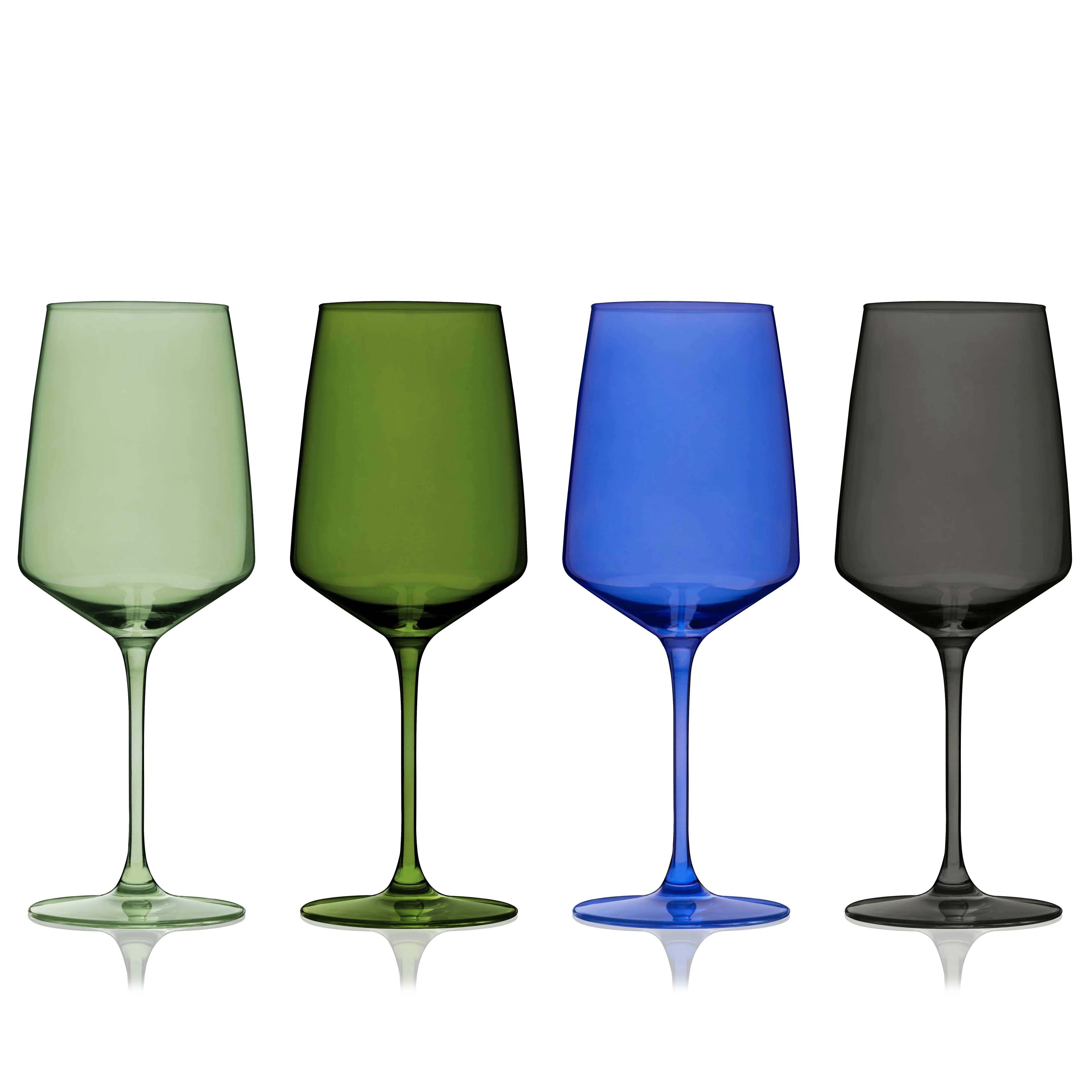Reserve Nouveau Crystal Wine Glasses in Seaside Set of 4 - Image 4