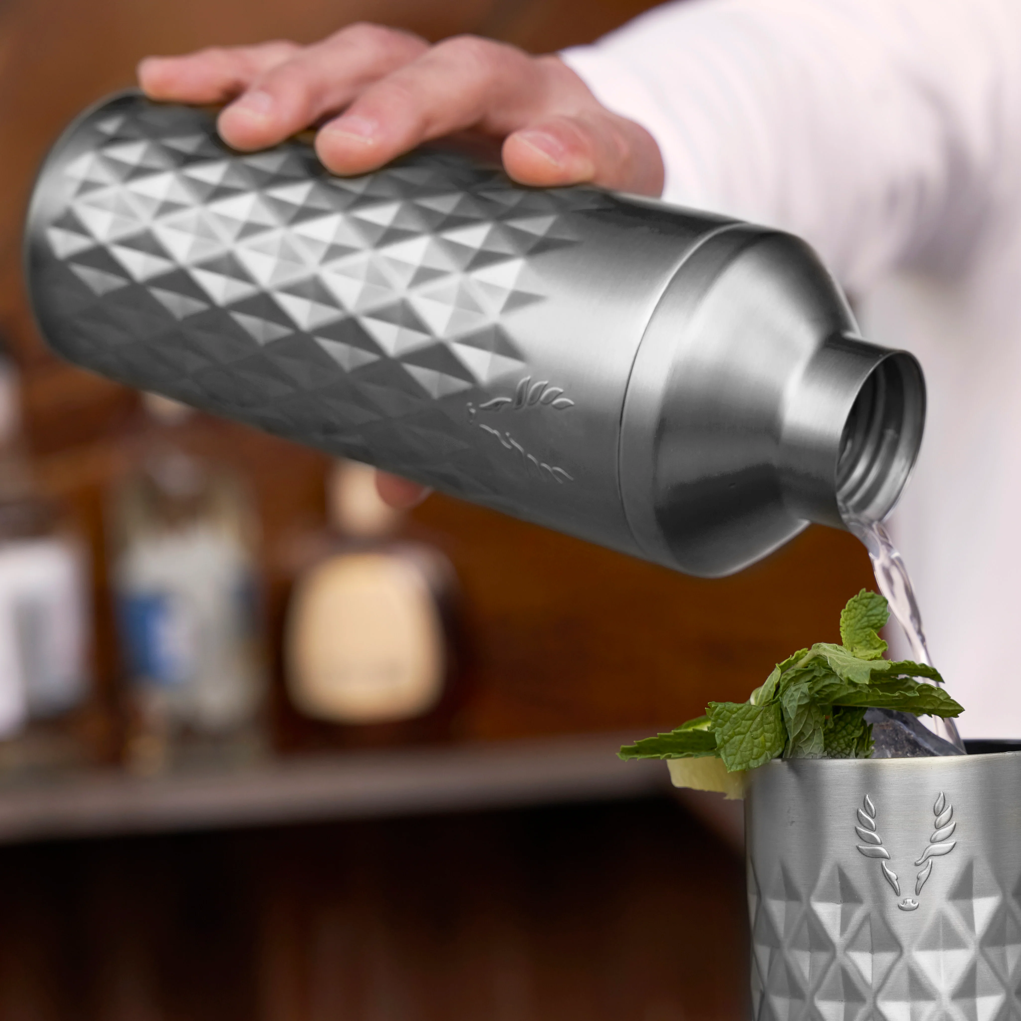 Paragon Stainless Steel Cocktail Shaker in Platinum - Image 2