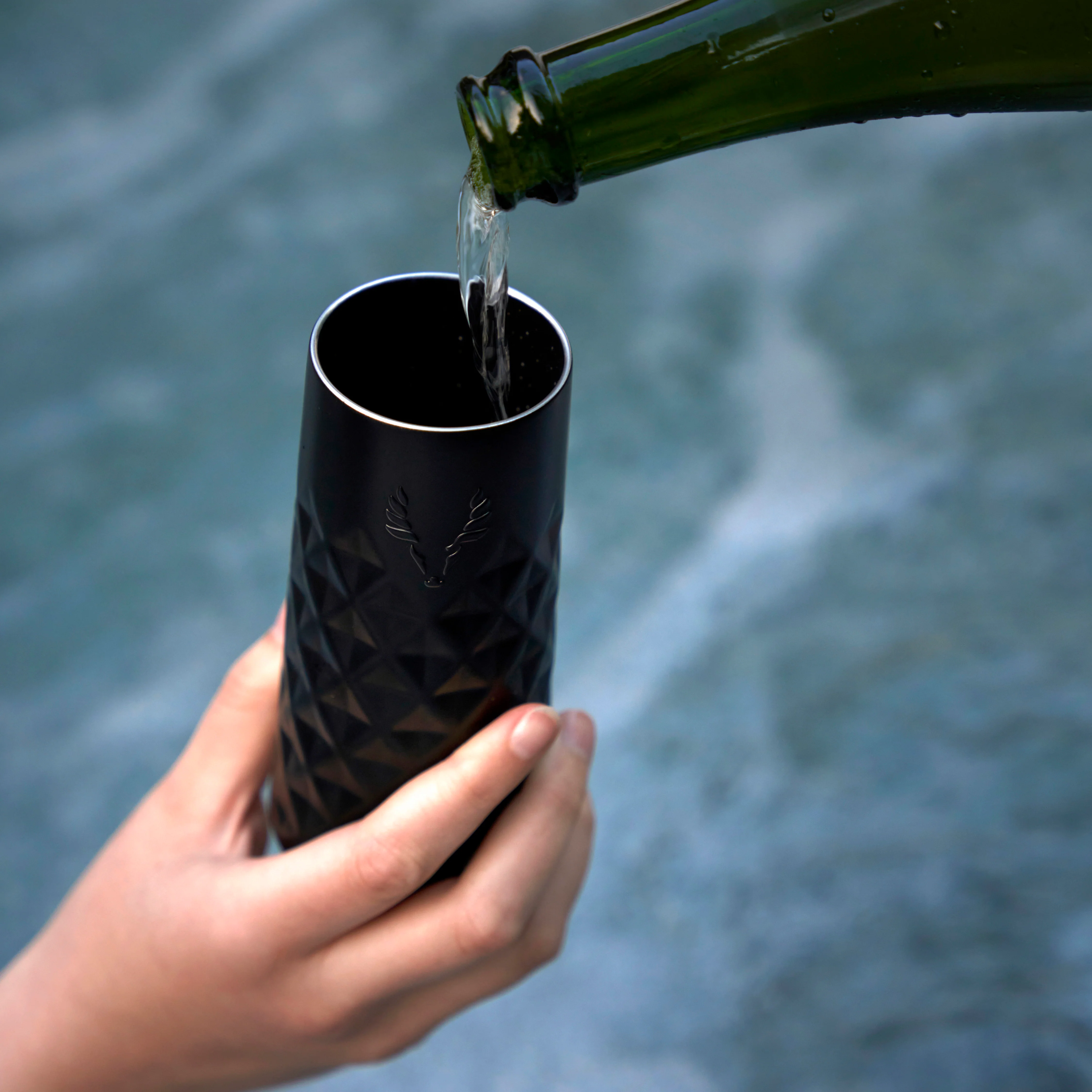 Paragon Stainless Steel Champagne Flute in Obsidian - Image 3