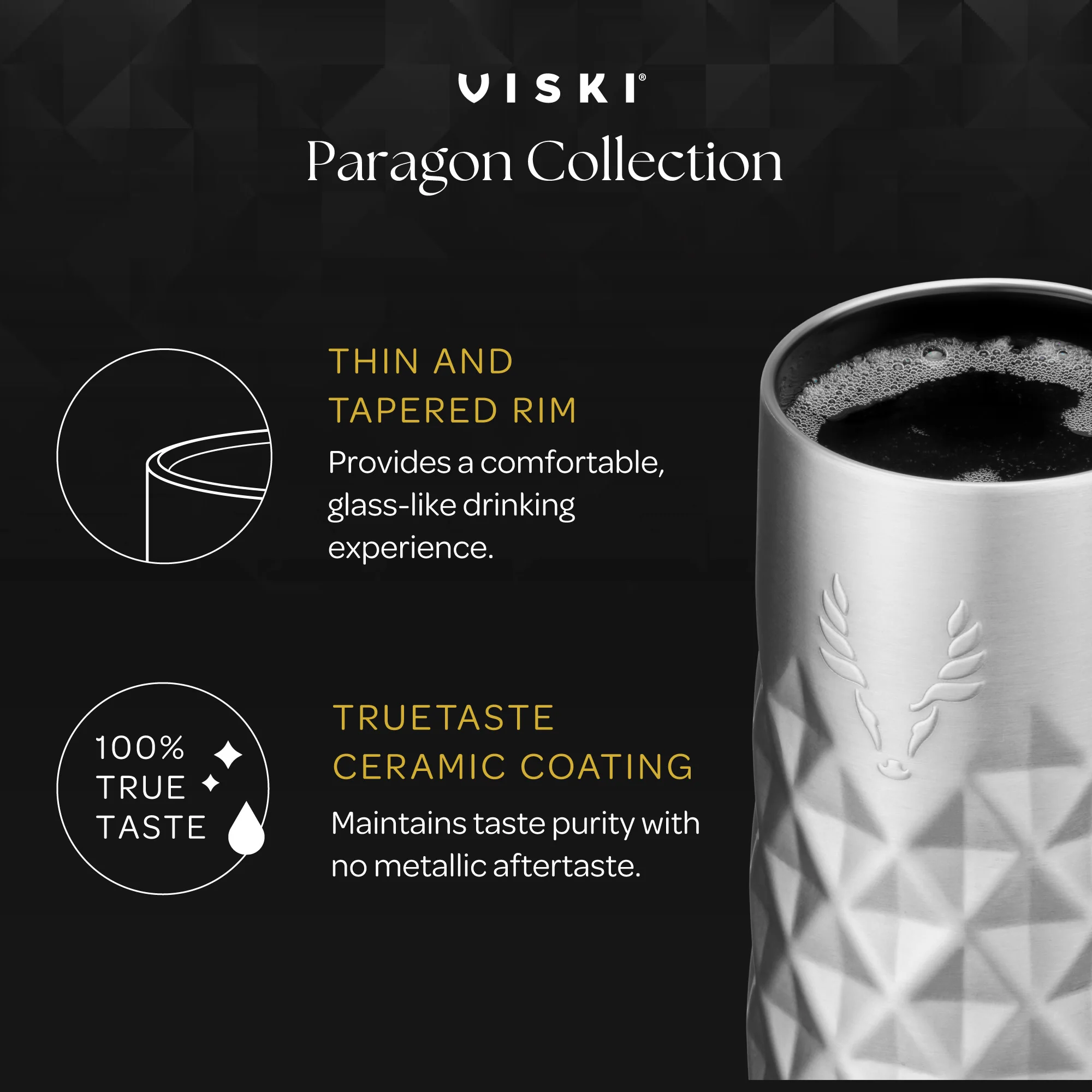 Paragon Stainless Steel Champagne Flute in Obsidian - Image 5