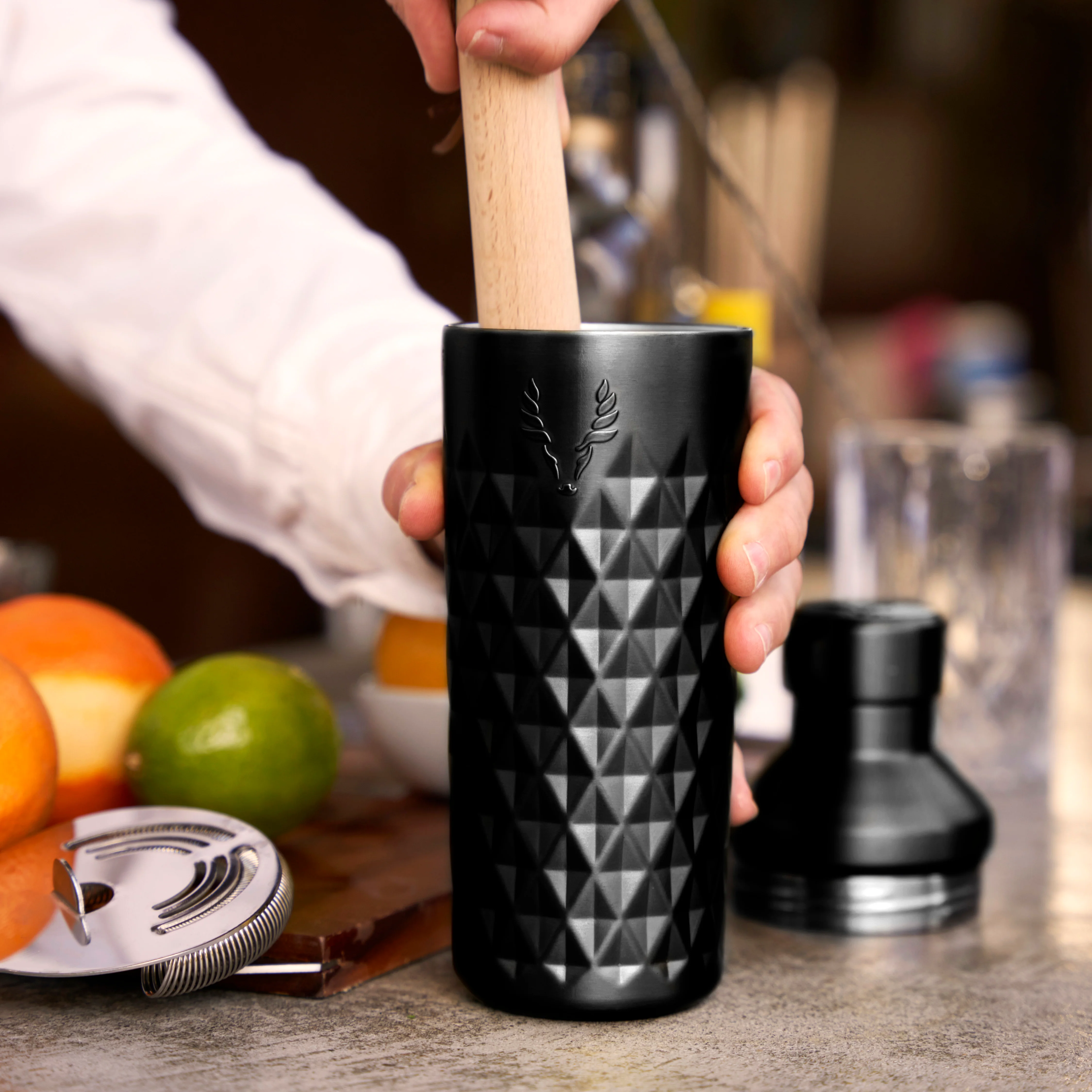 Paragon Stainless Steel Cocktail Shaker in Obsidian - Image 2