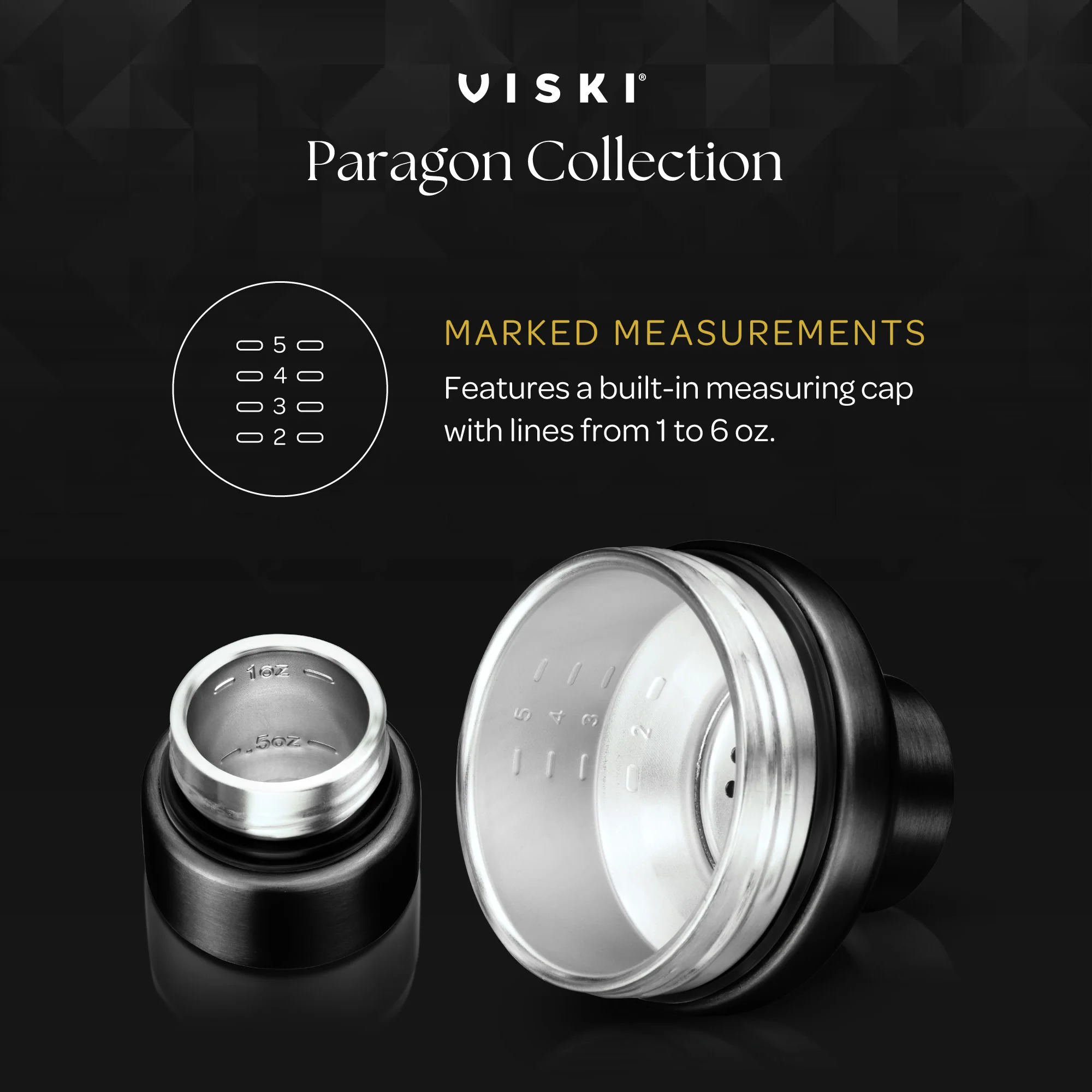Paragon Stainless Steel Cocktail Shaker in Obsidian - Image 5