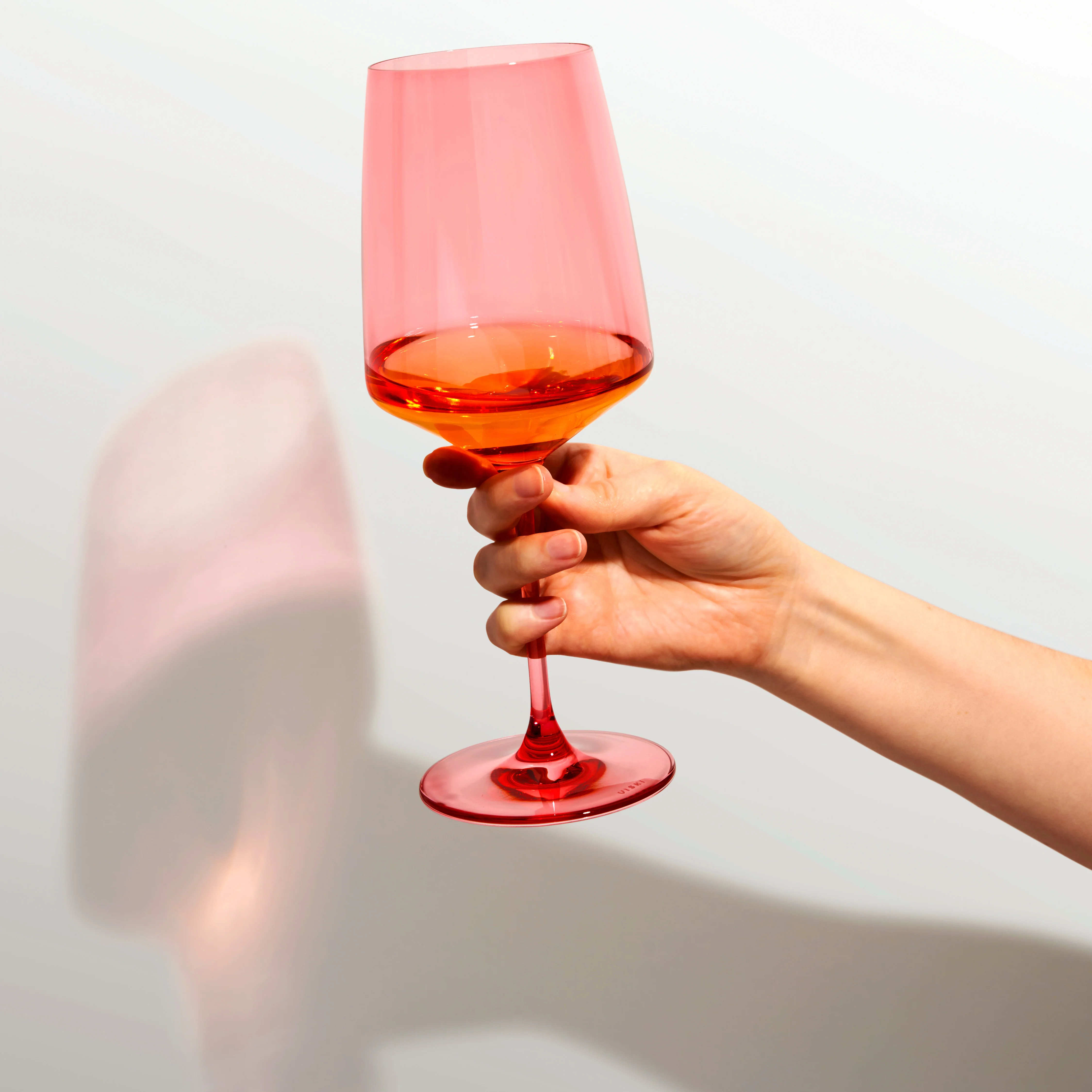 Reserve Nouveau Crystal Wine Glasses in Pomelo, Set of 2 - Image 2