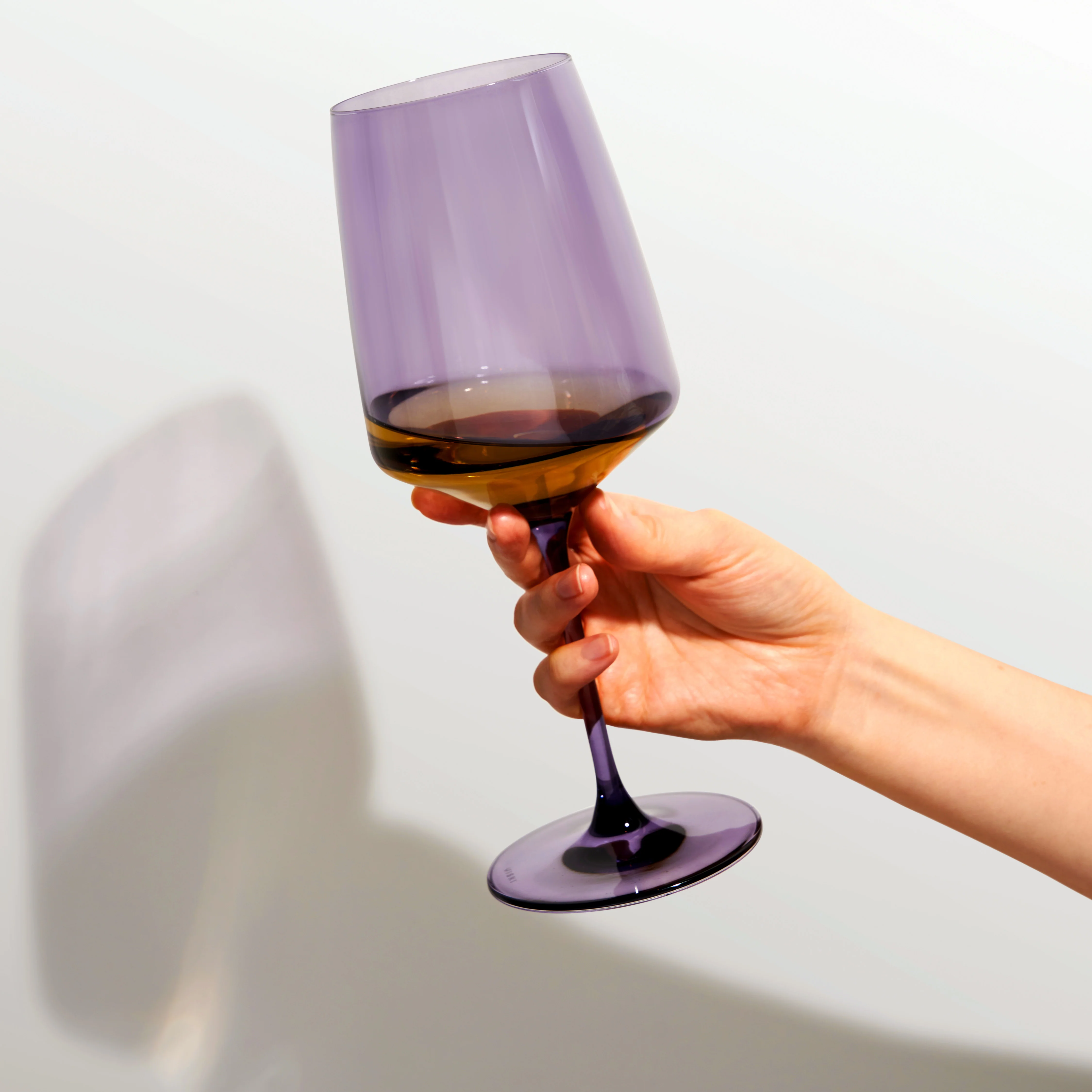 Reserve Nouveau Crystal Wine Glasses in Violet, Set of 2 - Image 2