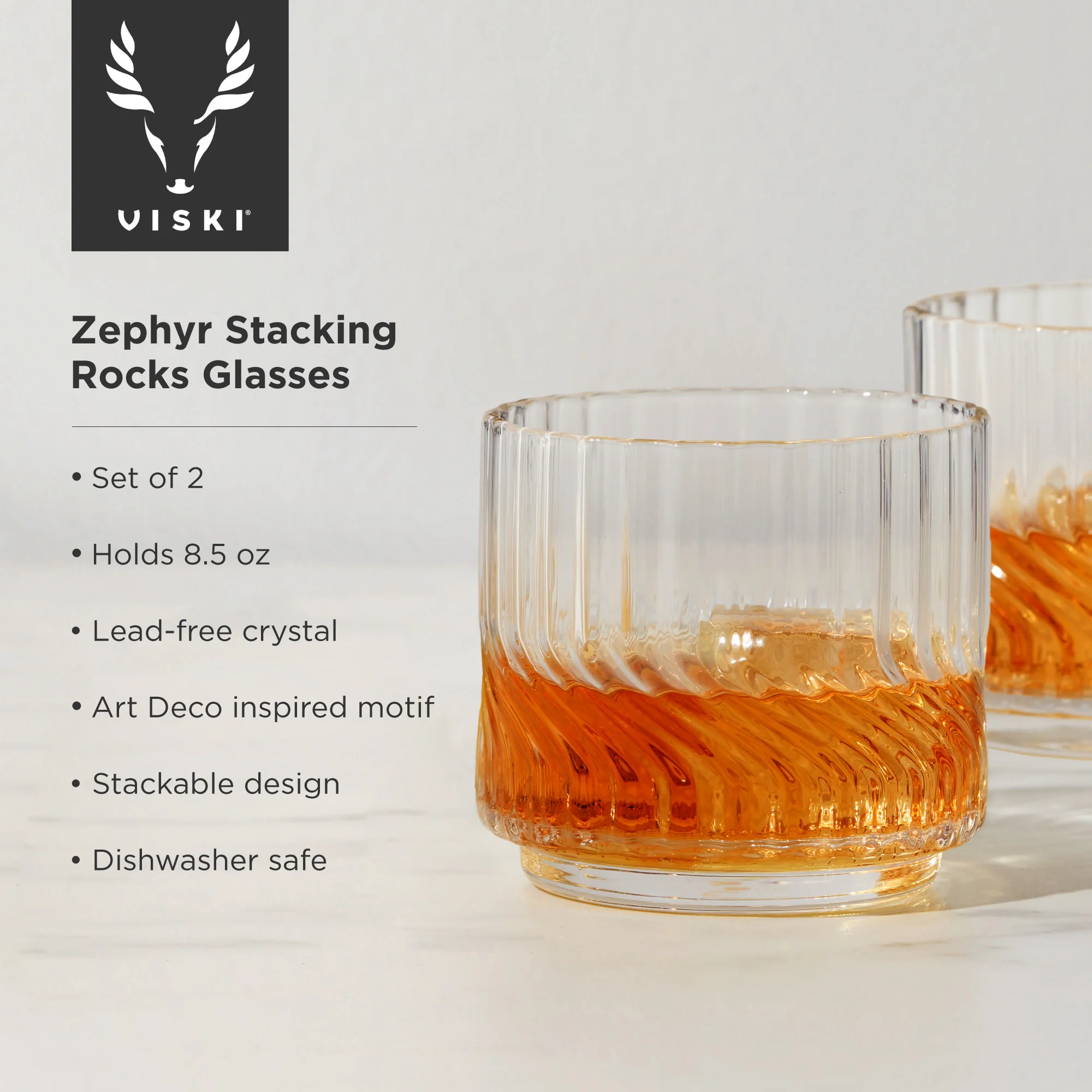 Zephyr Crystal Lowball Tumblers, Set of 2 - Image 5