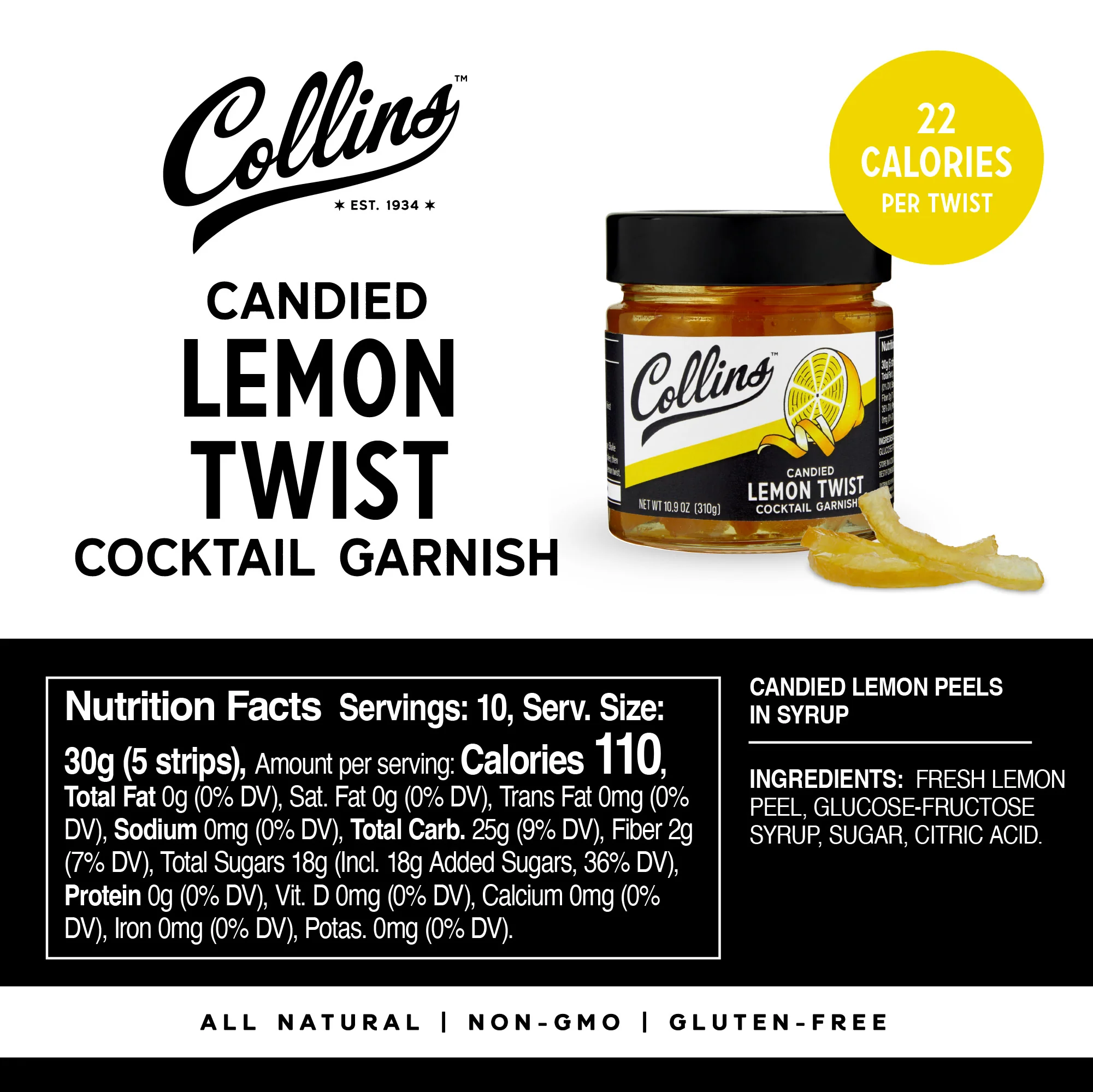 Candied Lemon Twist in Syrup, 10.9 oz - Image 5