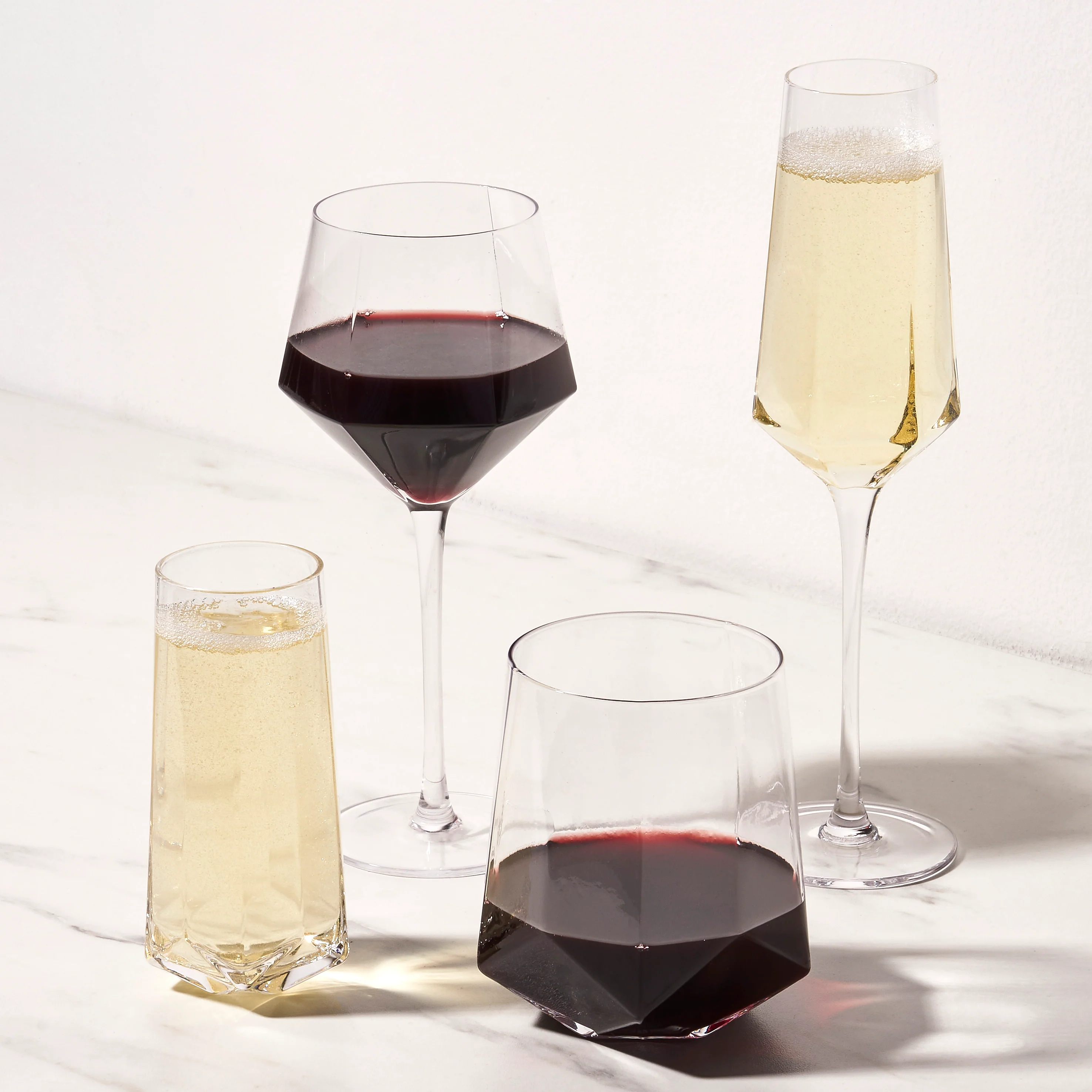 Faceted Crystal Wine Glasses - Image 3