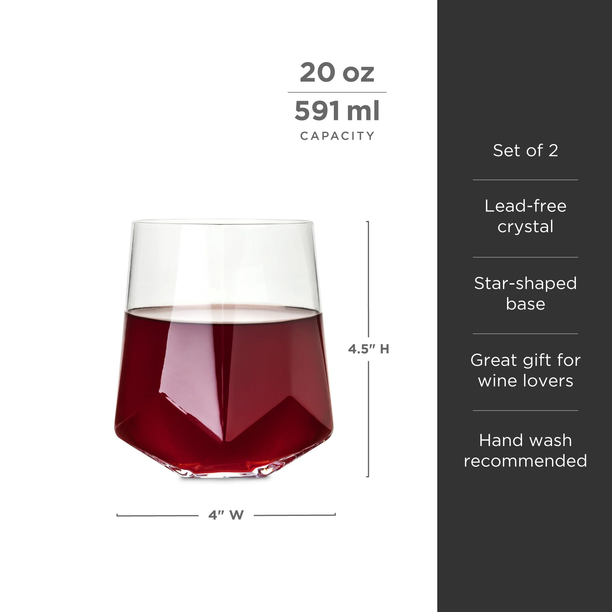 Faceted Crystal Wine Glasses - Image 6
