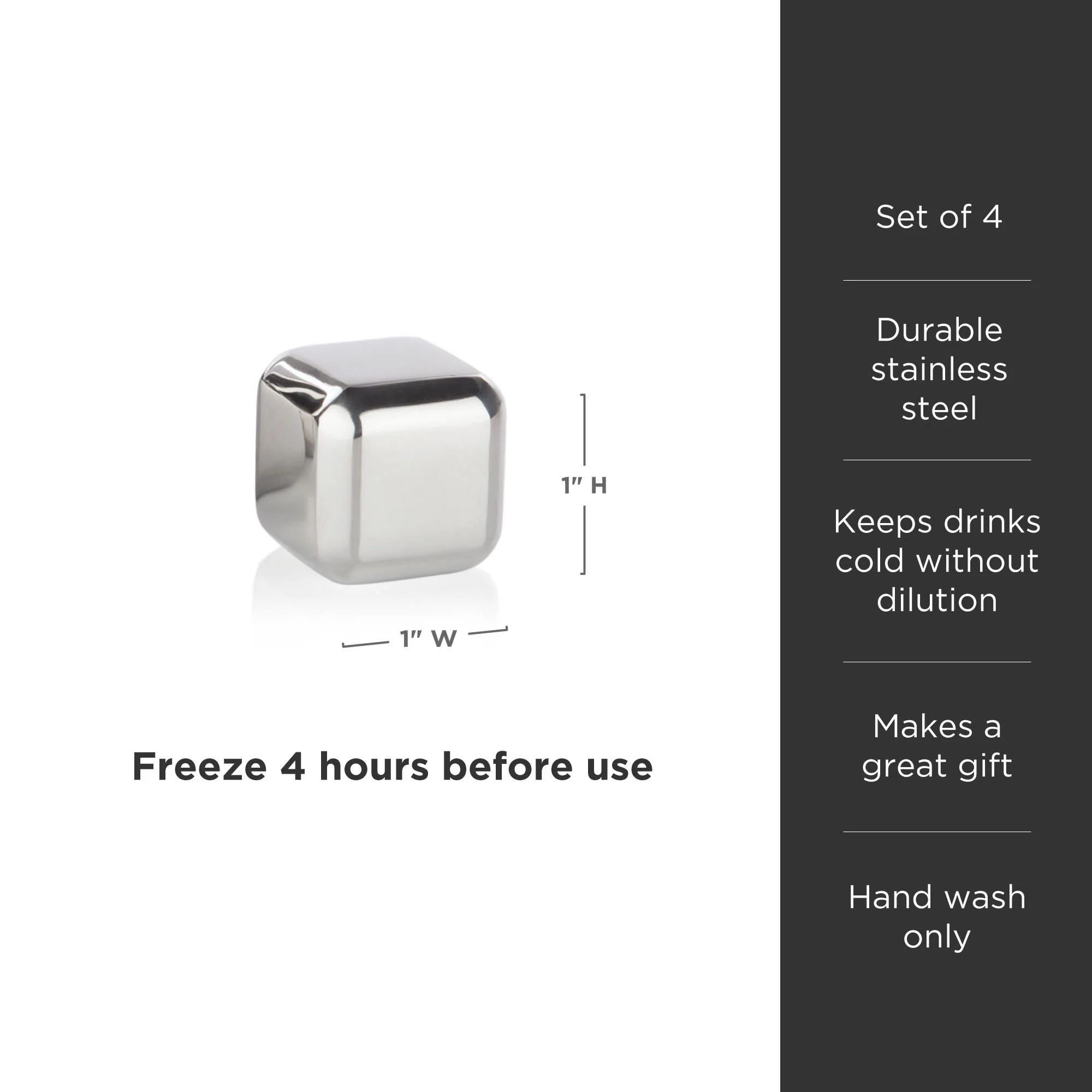 Glacier Rocks Stainless Steel Cube Set of 4 - Image 5