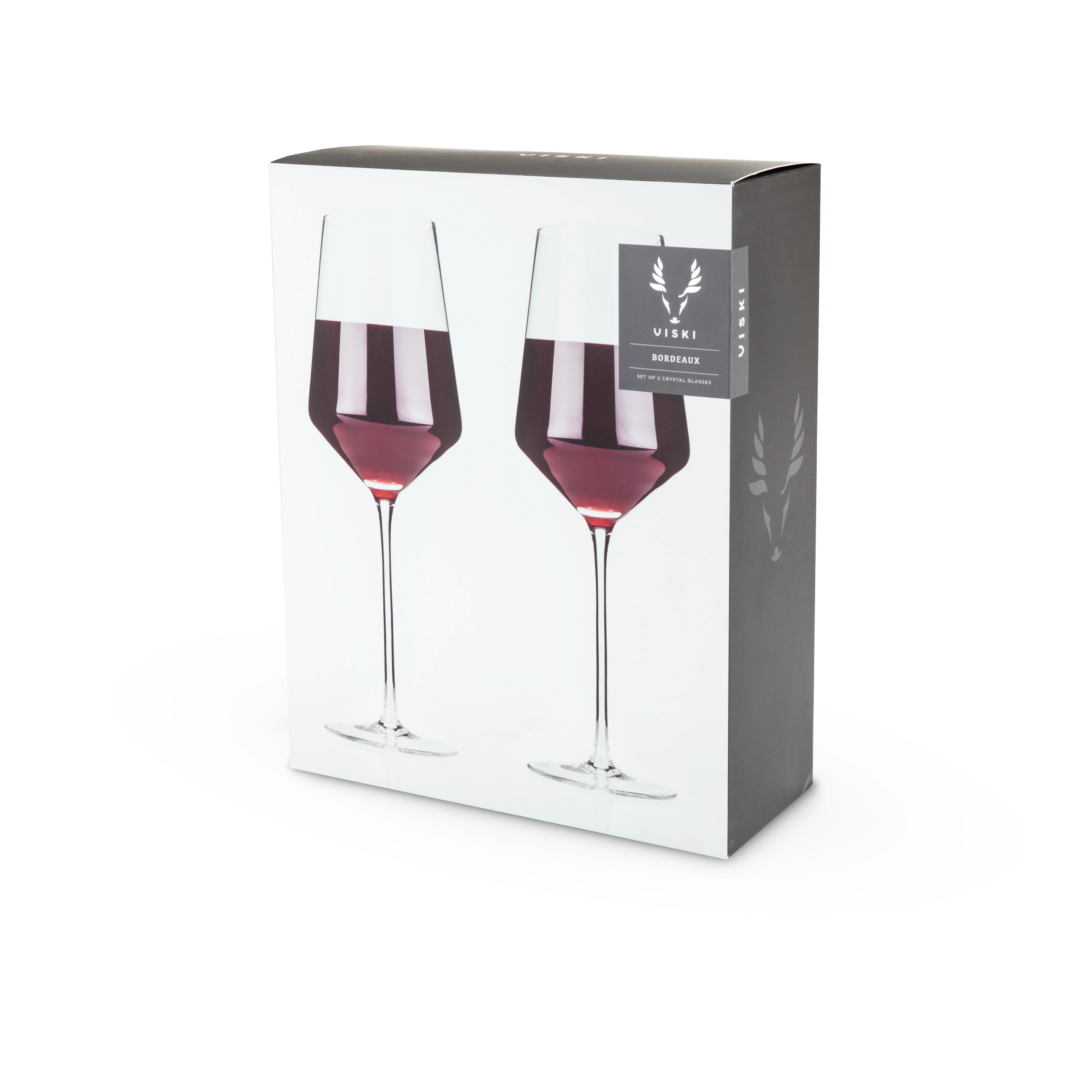 Raye Angled Crystal Bordeaux Glasses Set of 2 - Image 8