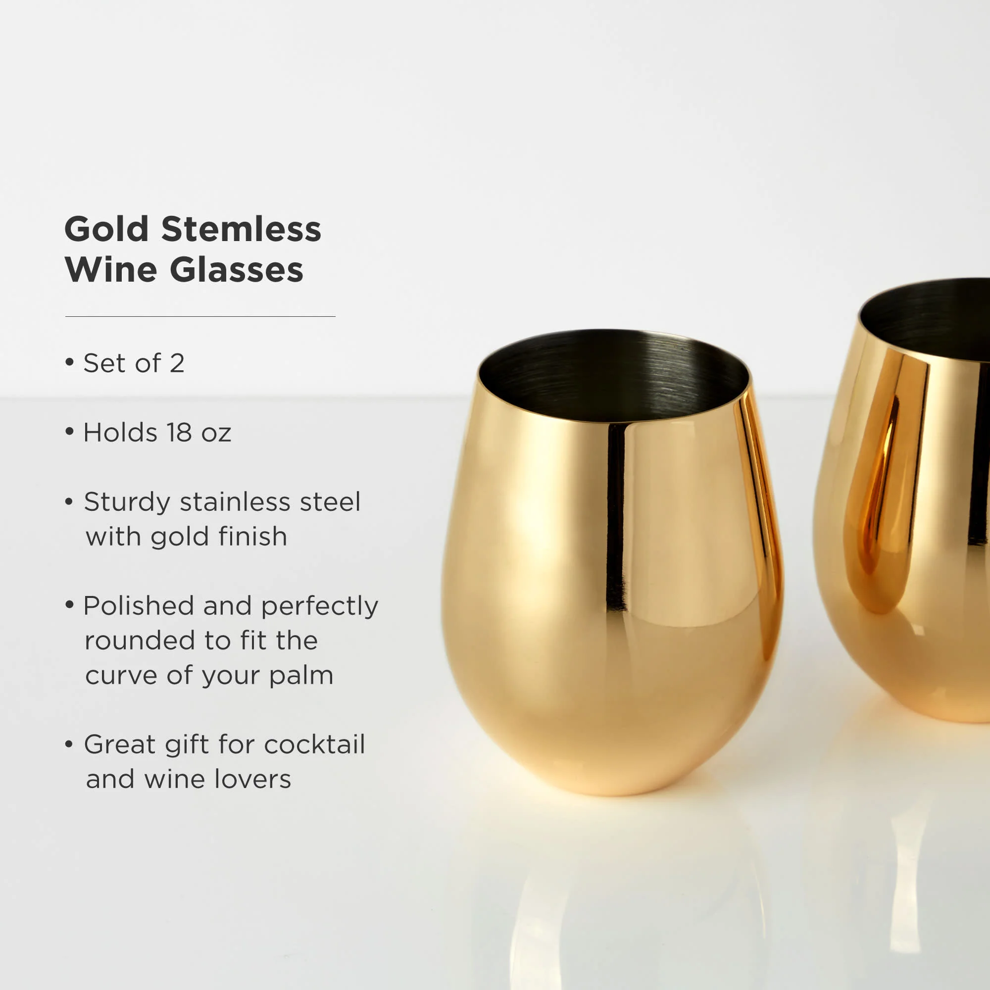 Belmont Stemless Wine Glasses, Set of 2 - Image 5