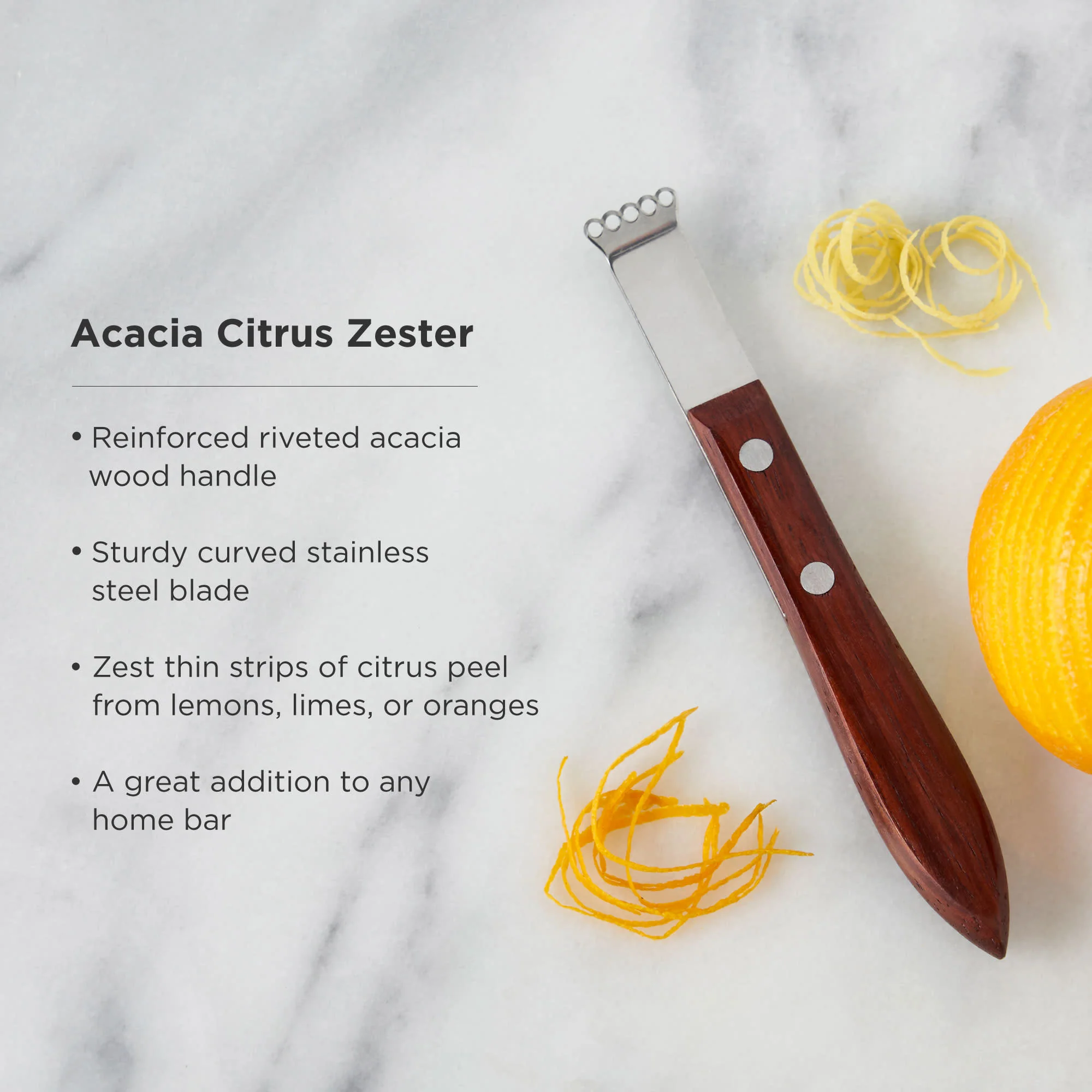 Professional Citrus Zester with Acacia Wood Handle - Image 5