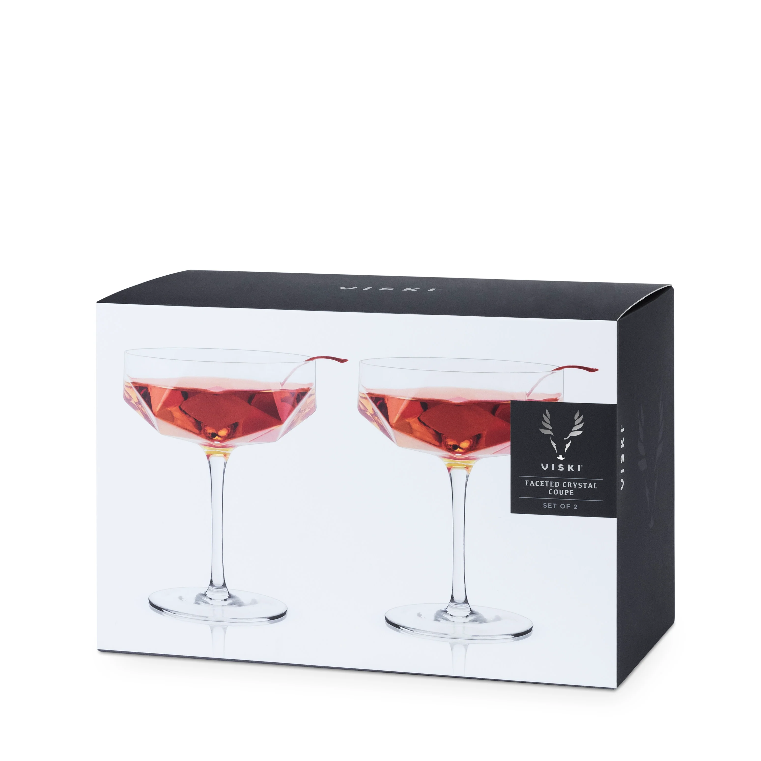 Seneca Faceted Coupe Glasses Set of 2 - Image 7
