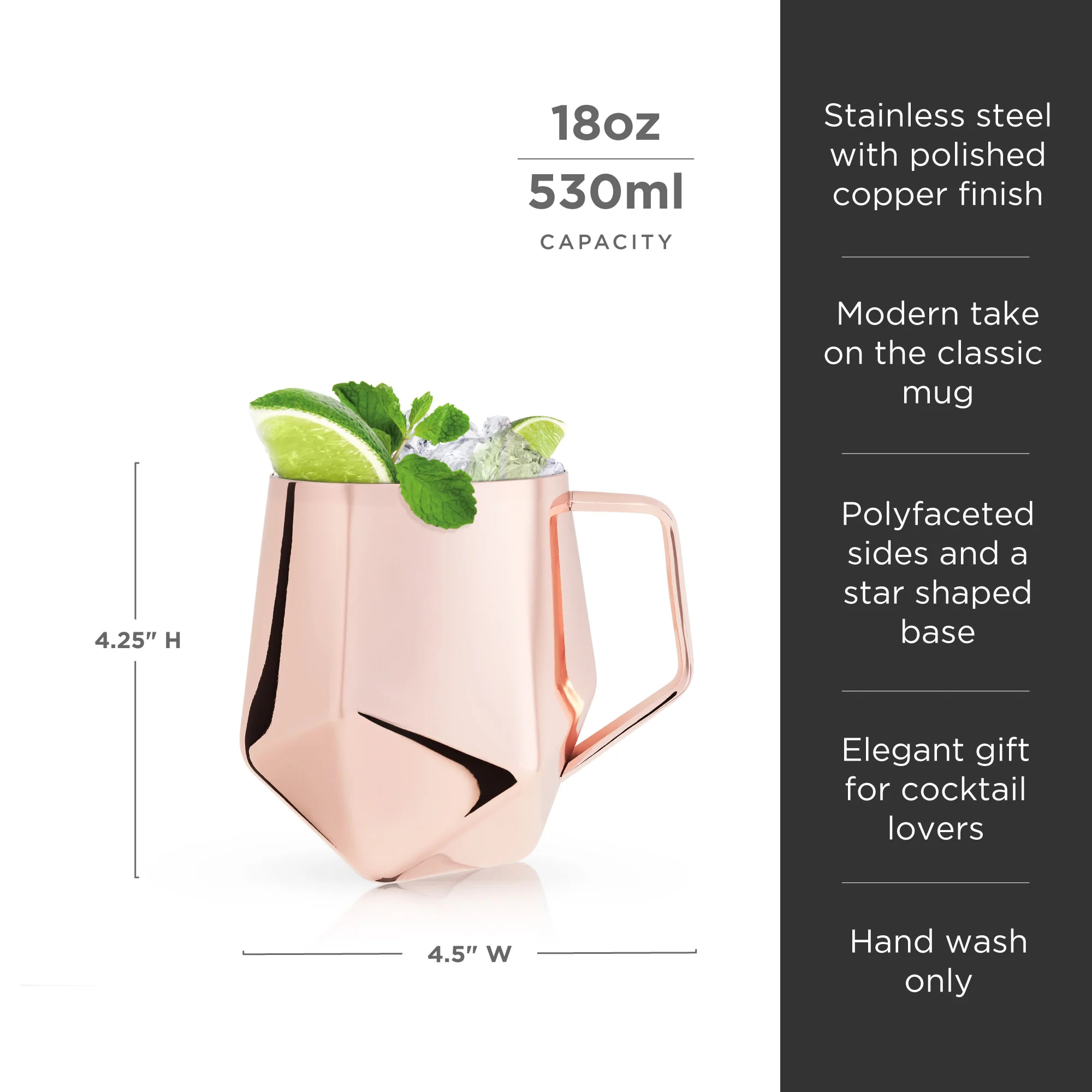 Seneca Faceted Copper Moscow Mule Mug - Image 6