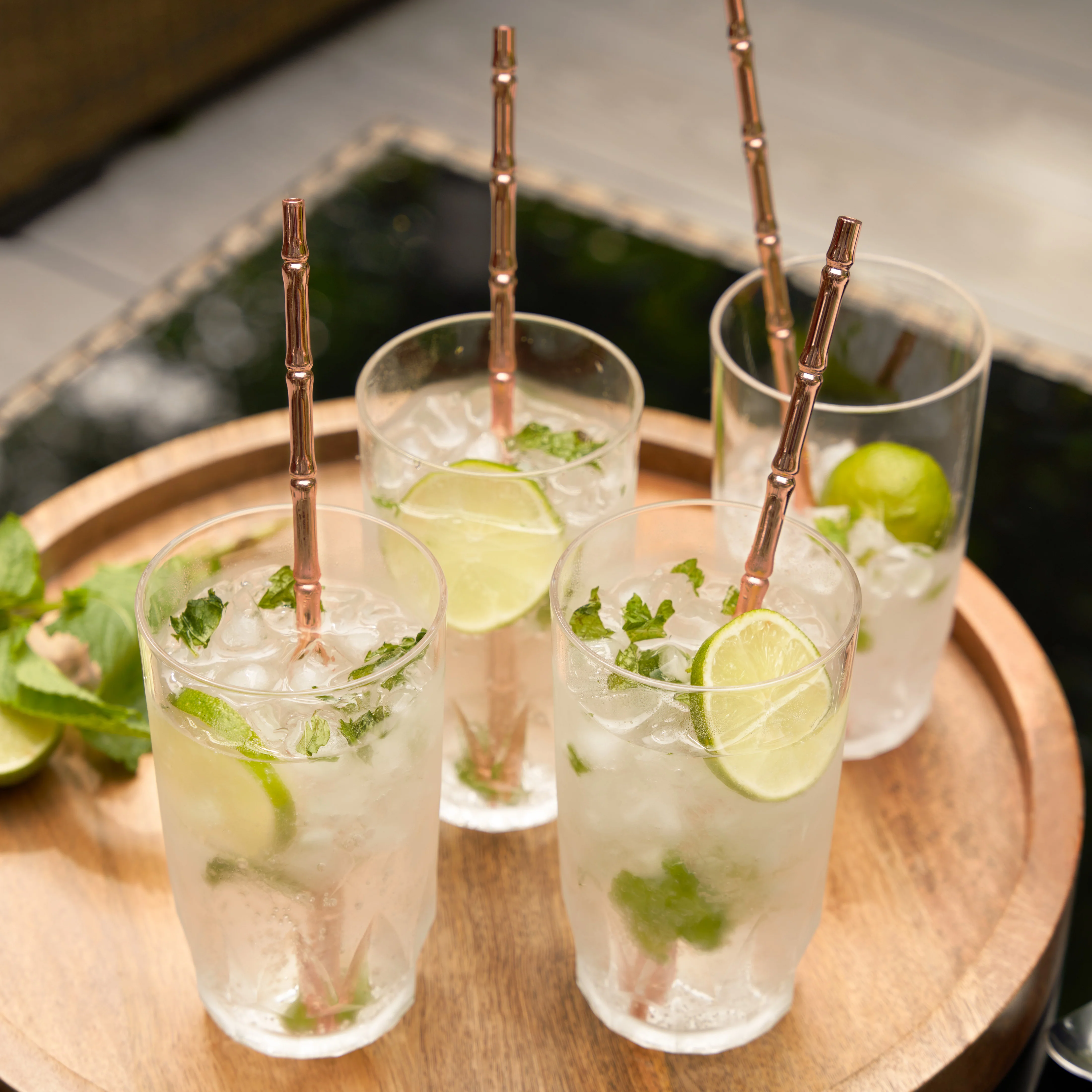 Pacific Bamboo Straws in Copper Set of 4 - Image 3