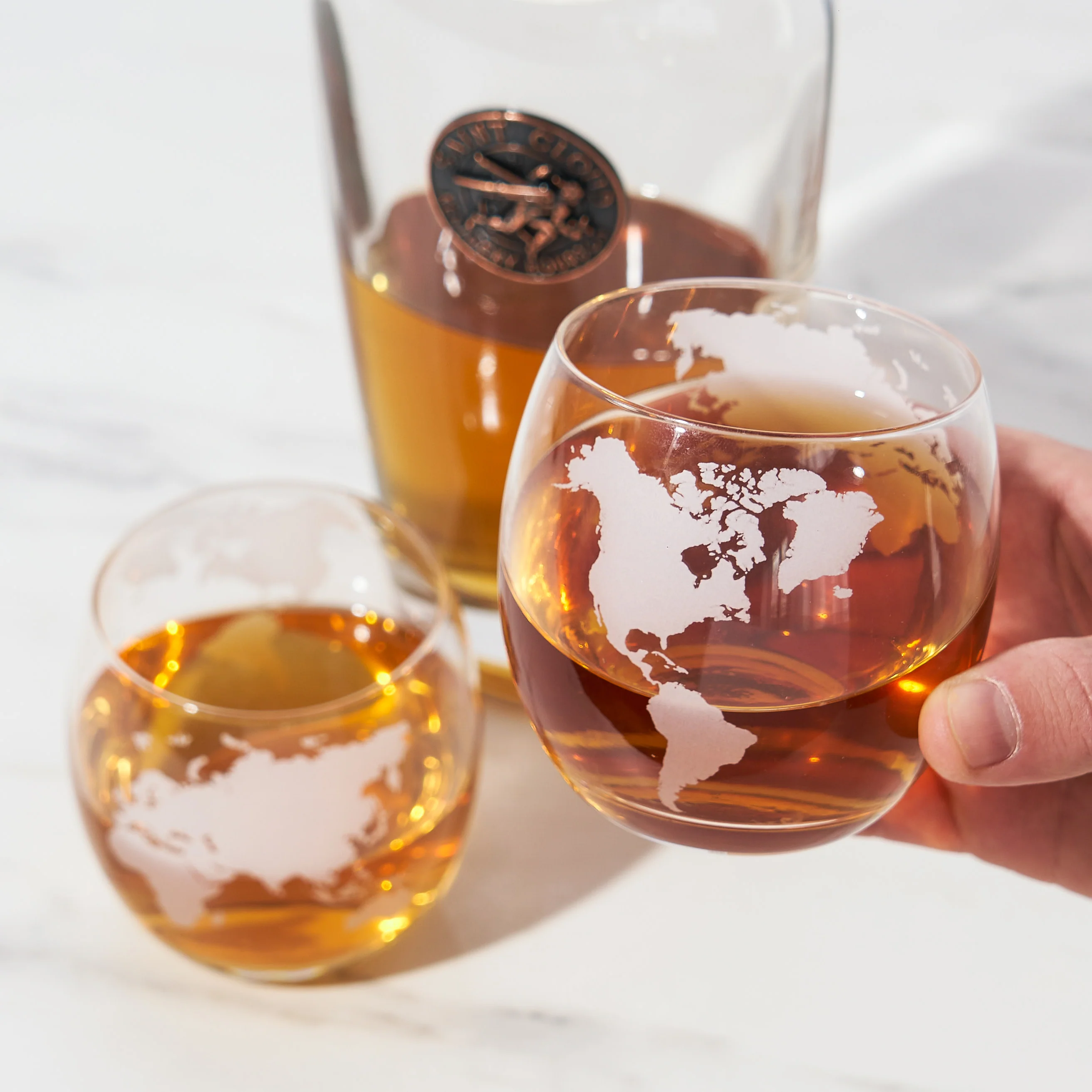 Globe Whiskey Tumblers Set of 2 - Image 3