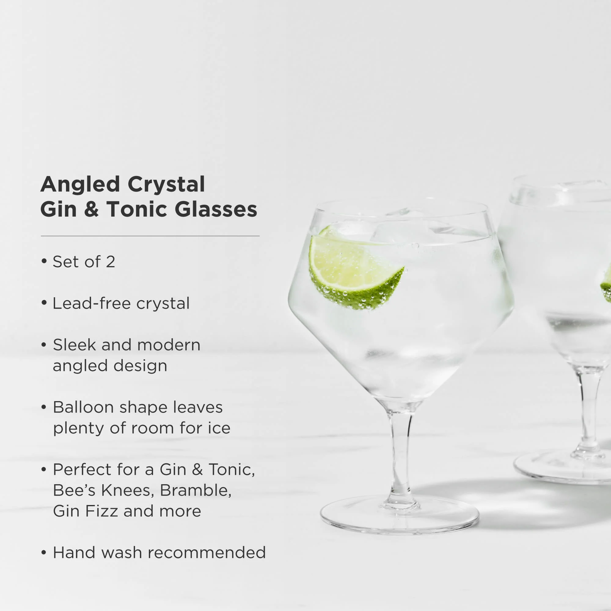 Raye Angled Crystal Gin & Tonic Glasses, Set of 2 - Image 5