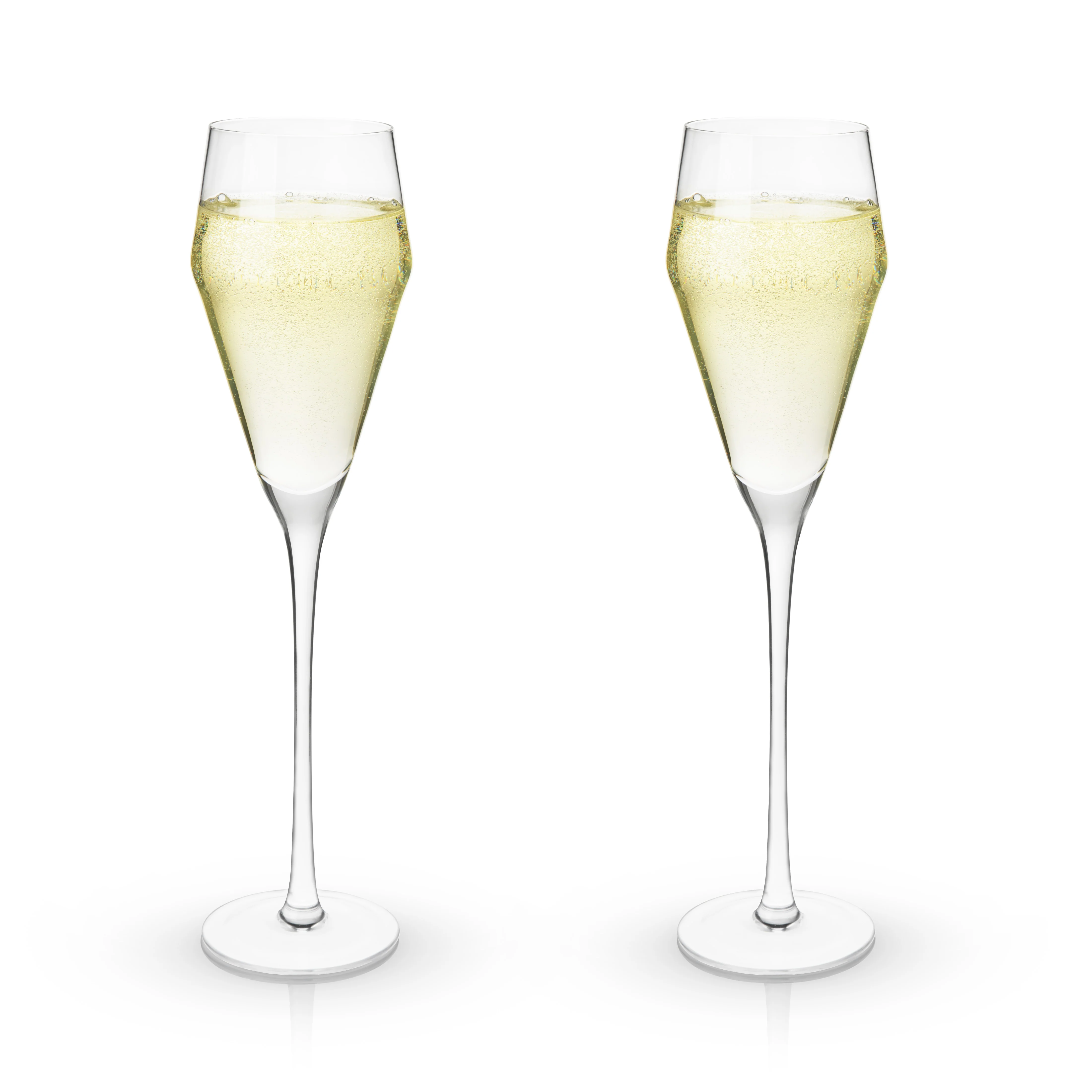 Raye Angled Crystal Prosecco Glasses Set of 2