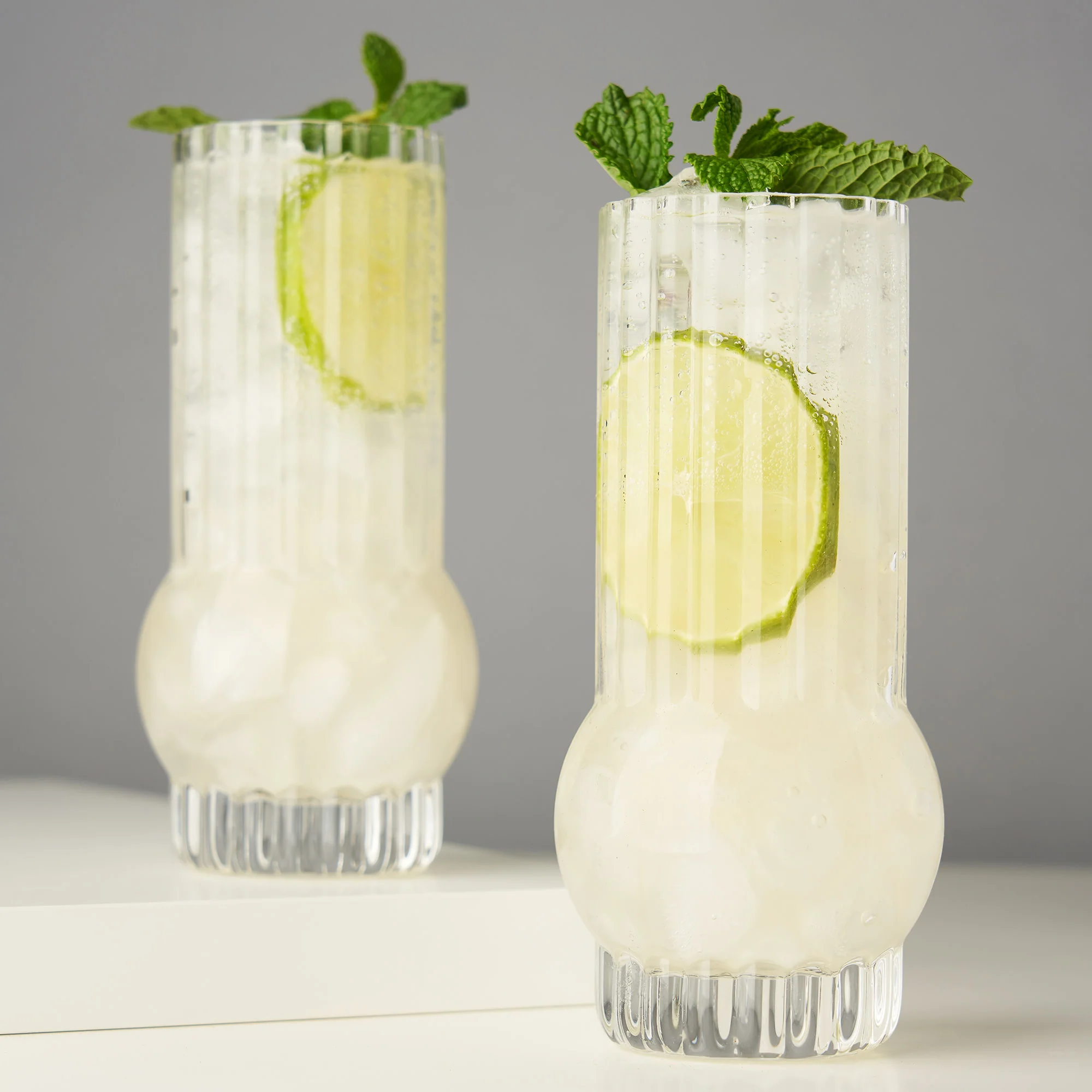 Art Deco Crystal Highball Glasses Set of 2 - Image 2