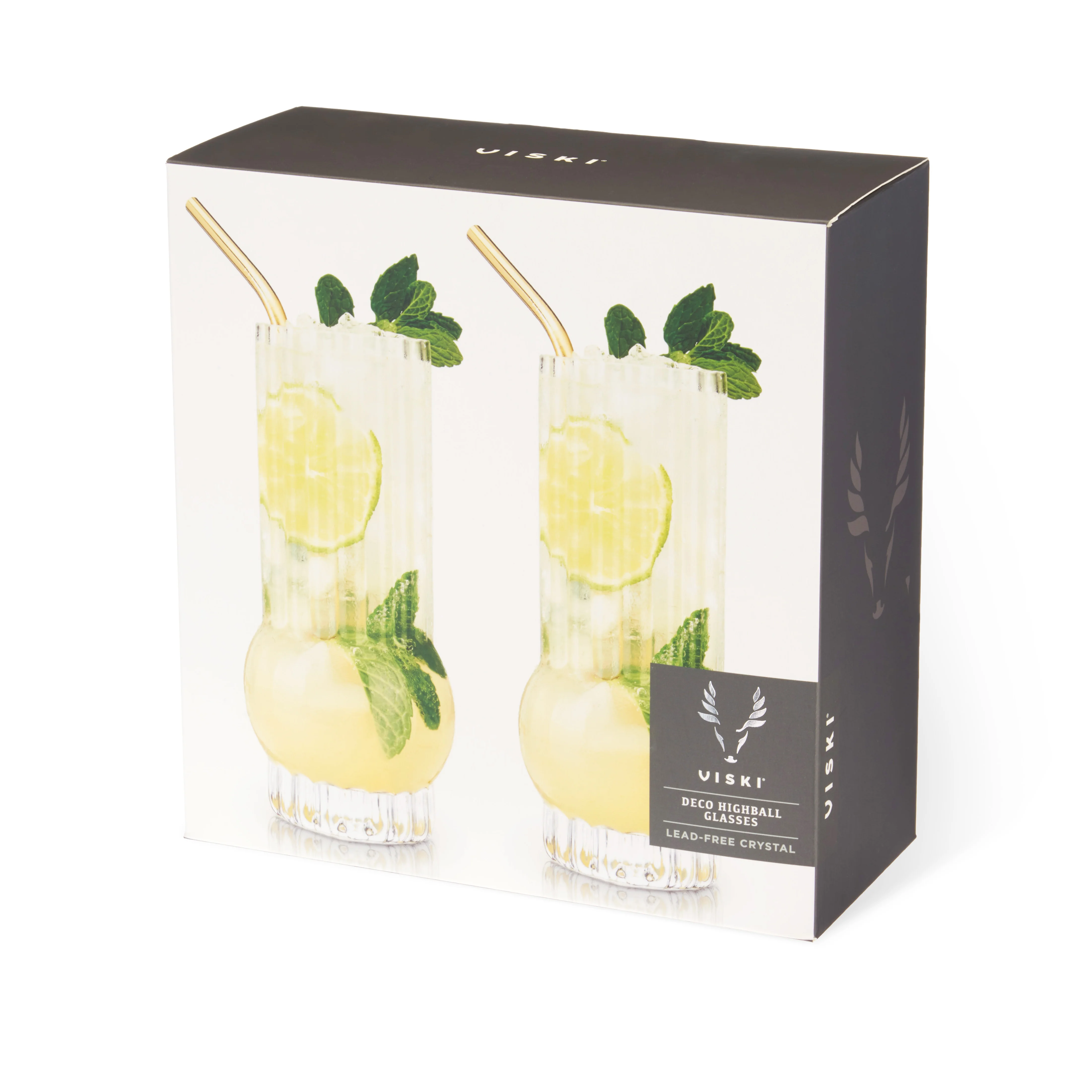Art Deco Crystal Highball Glasses Set of 2 - Image 7