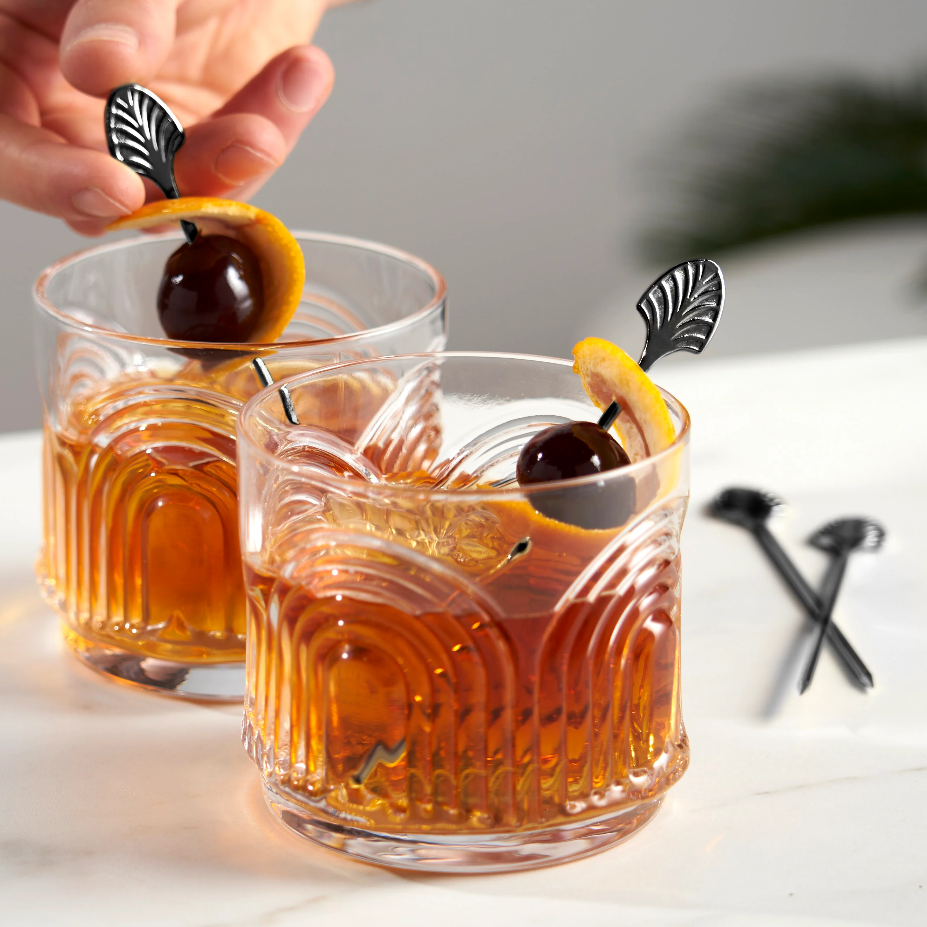 Art Deco Cocktail Picks in Gunmetal Set of 4 - Image 3