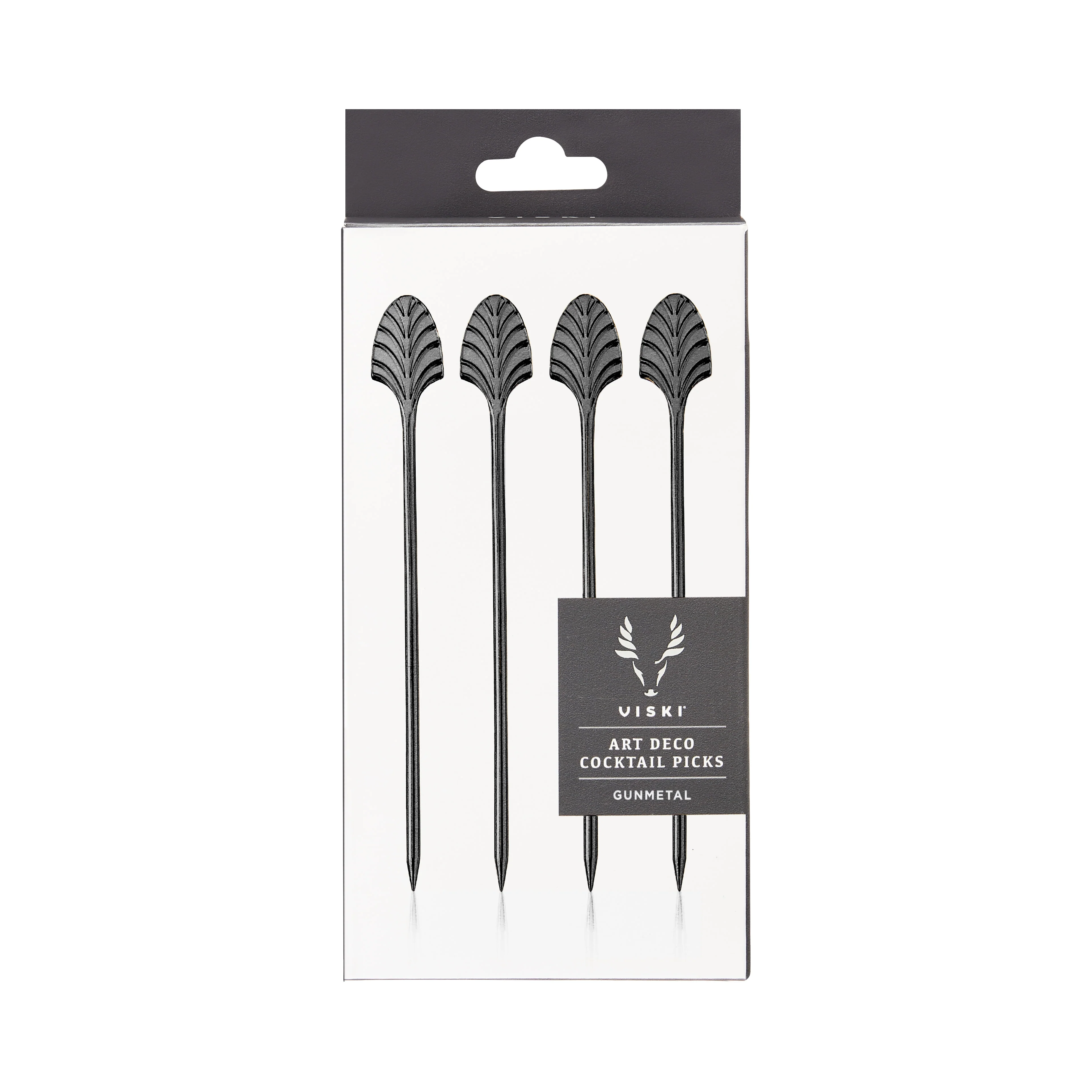 Art Deco Cocktail Picks in Gunmetal Set of 4 - Image 7