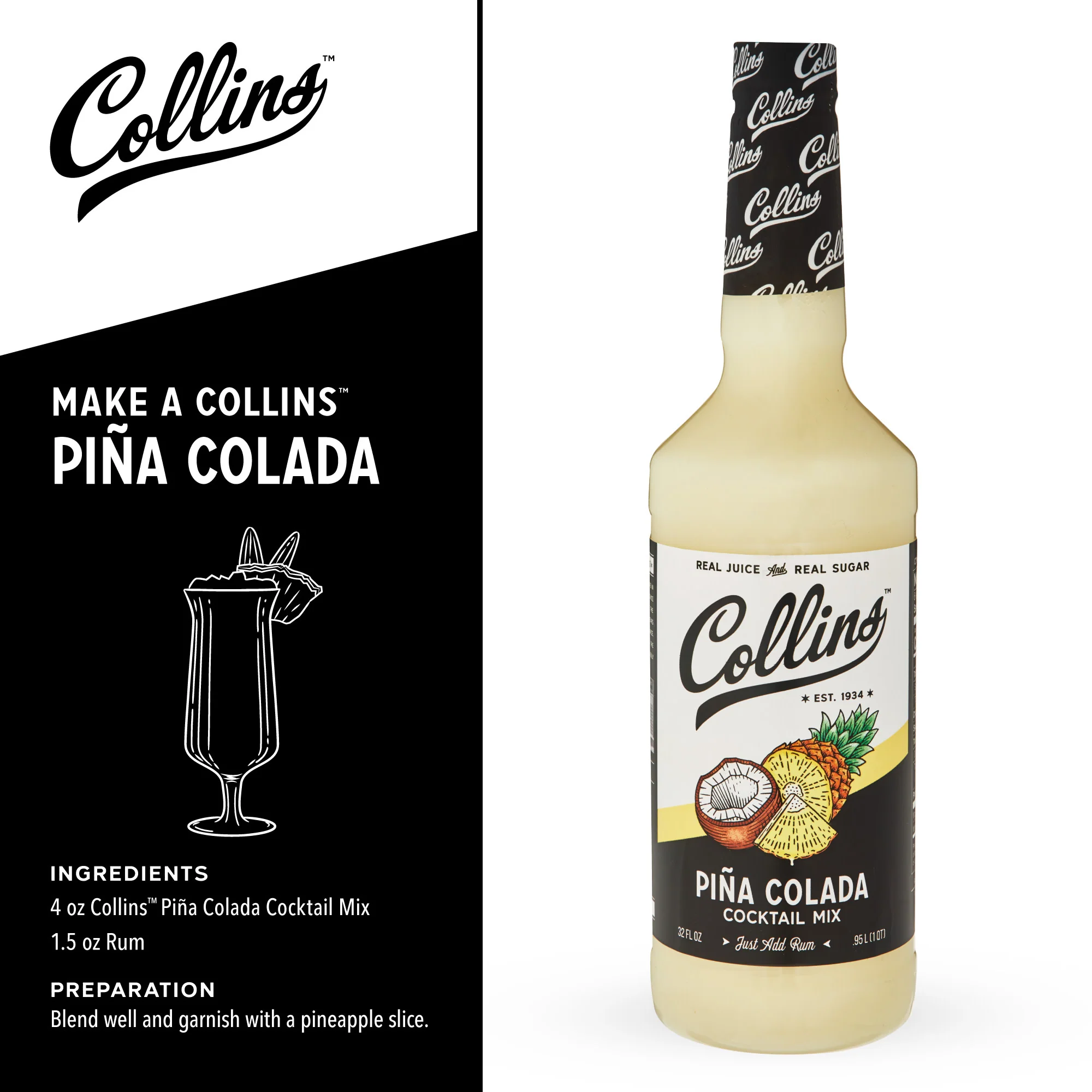 Piña Colada Cocktail Mix 32 oz - Image 3