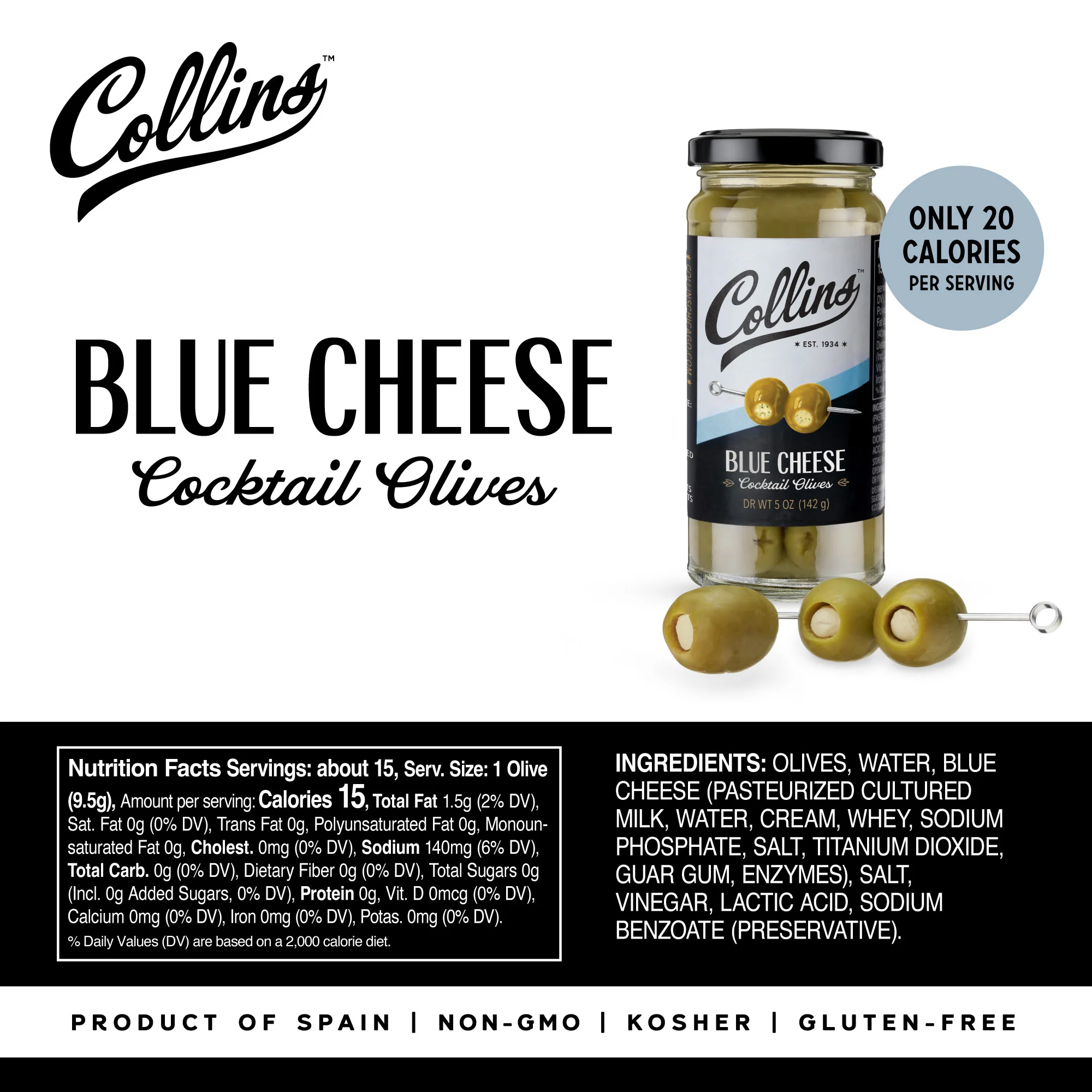 Gourmet Blue Cheese Olives 5 oz - Image 5